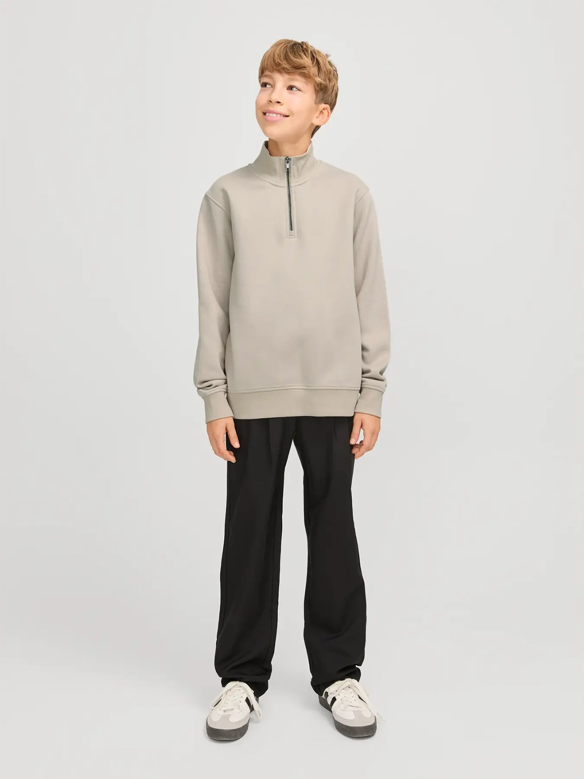 Jack and Jones Junior Bradley Sweat Half Zip Junior Moonbeam