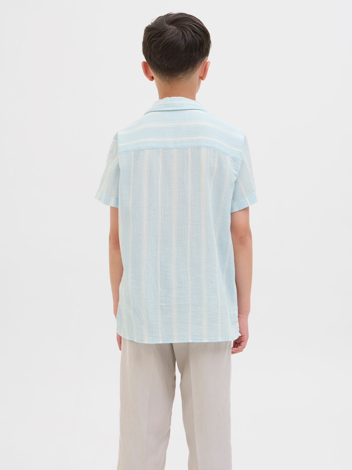 Jack and Jones Junior Tavira Luke Stripe Shirt Junior Skyway