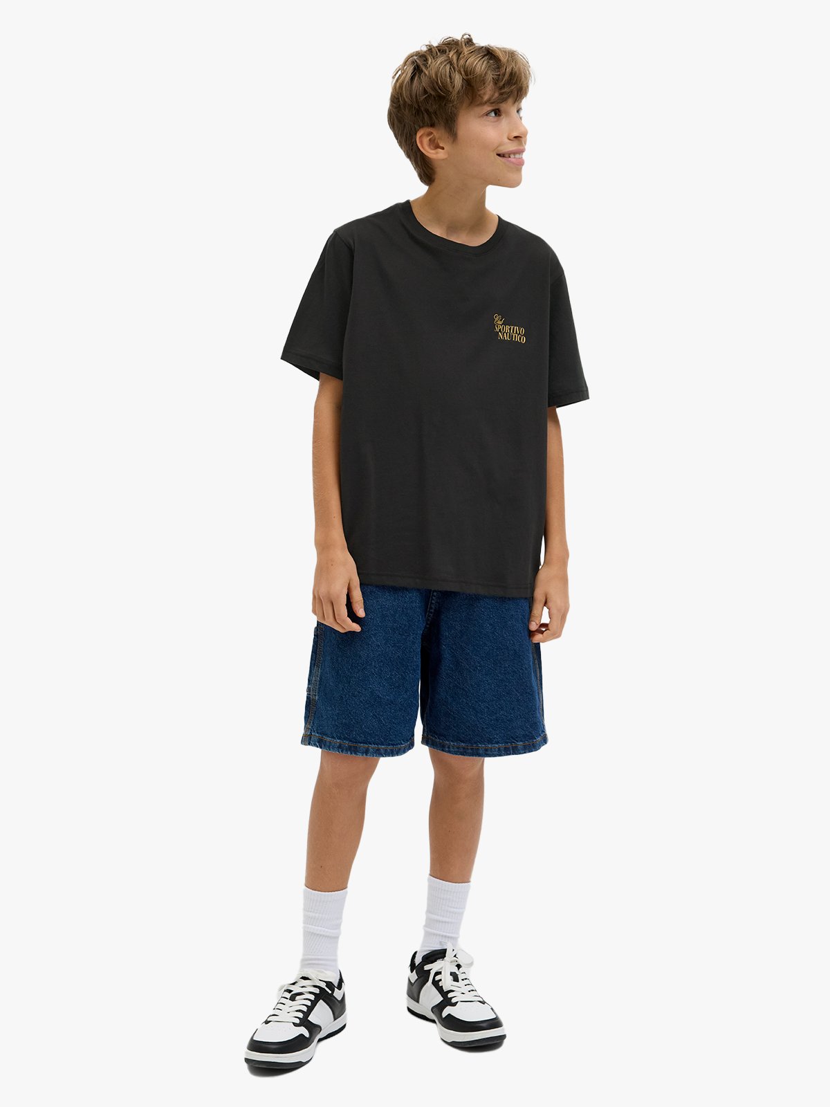 Jack and Jones Junior Hydra Cutout Tee Crew Neck Junior Black