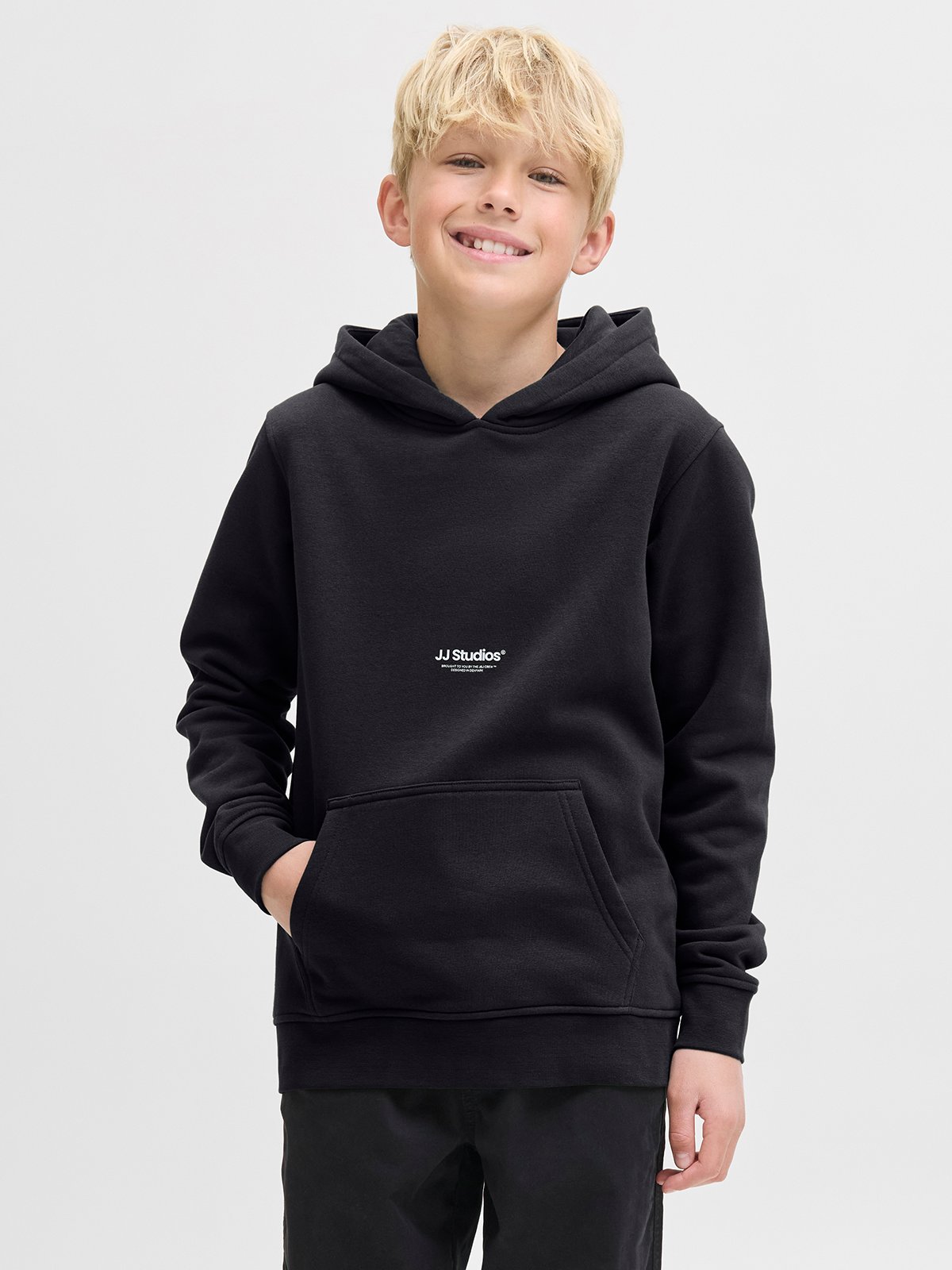 Jack and Jones Junior Soho Sweat Hood Jnr Black