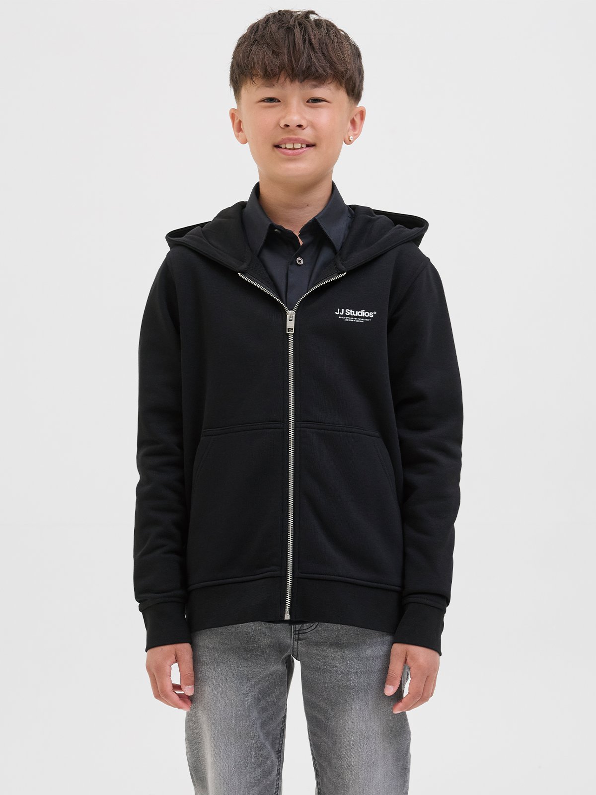 Jack and Jones Junior Soho Sweat Zip Hood Black