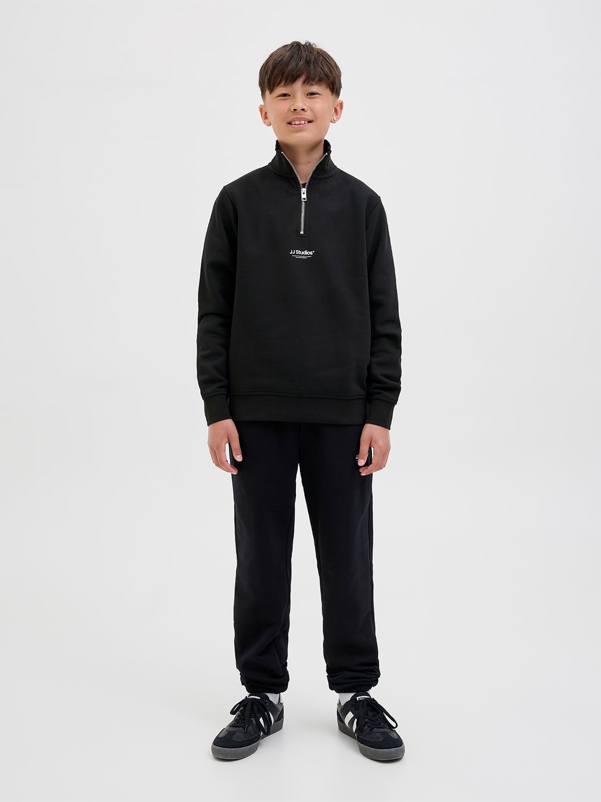 Jack and Jones Junior Soho Sweat Quarter Zip Black