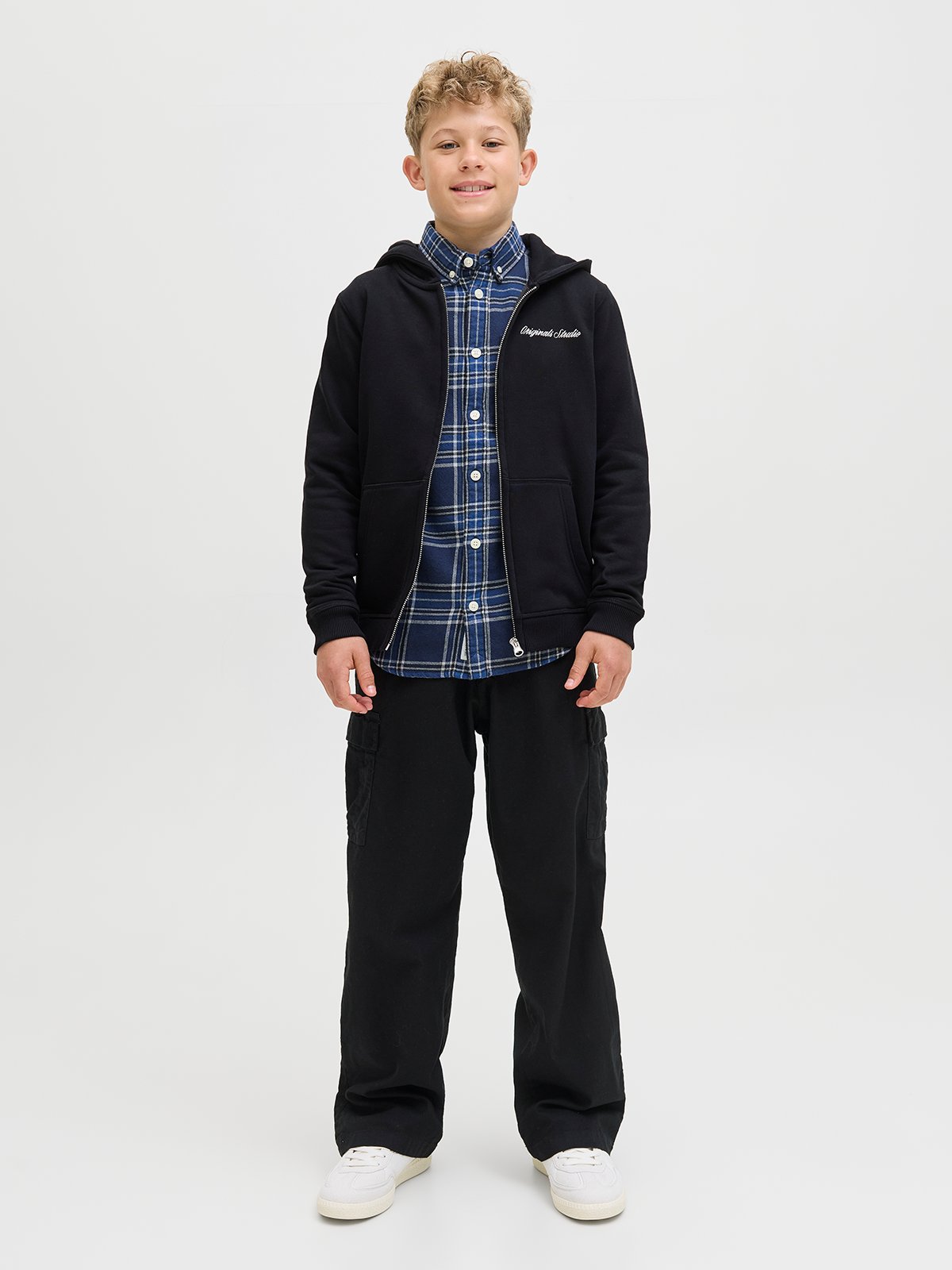 Jack and Jones Junior Norrebro Sweat Zip Hood Jnr Black