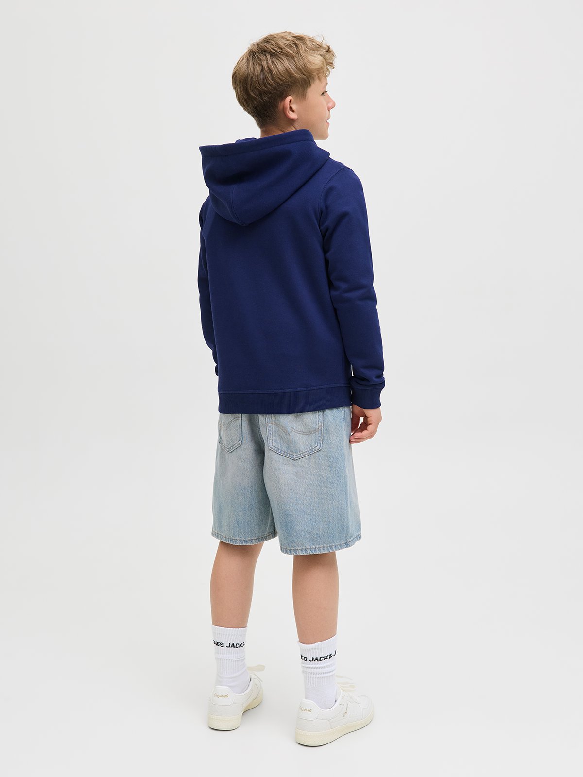 Jack and Jones Junior Norrebro Sweat Zip Hood Jnr Ocean cavern