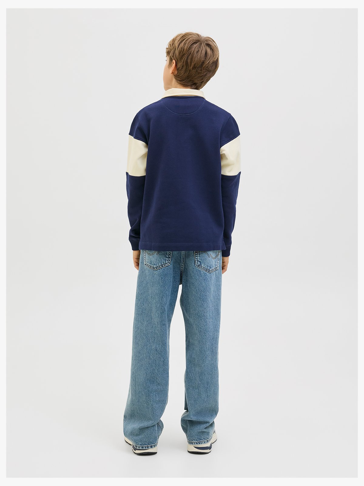 Jack and Jones Junior Norrebro Blocking Sweat Polo Ocean cavern