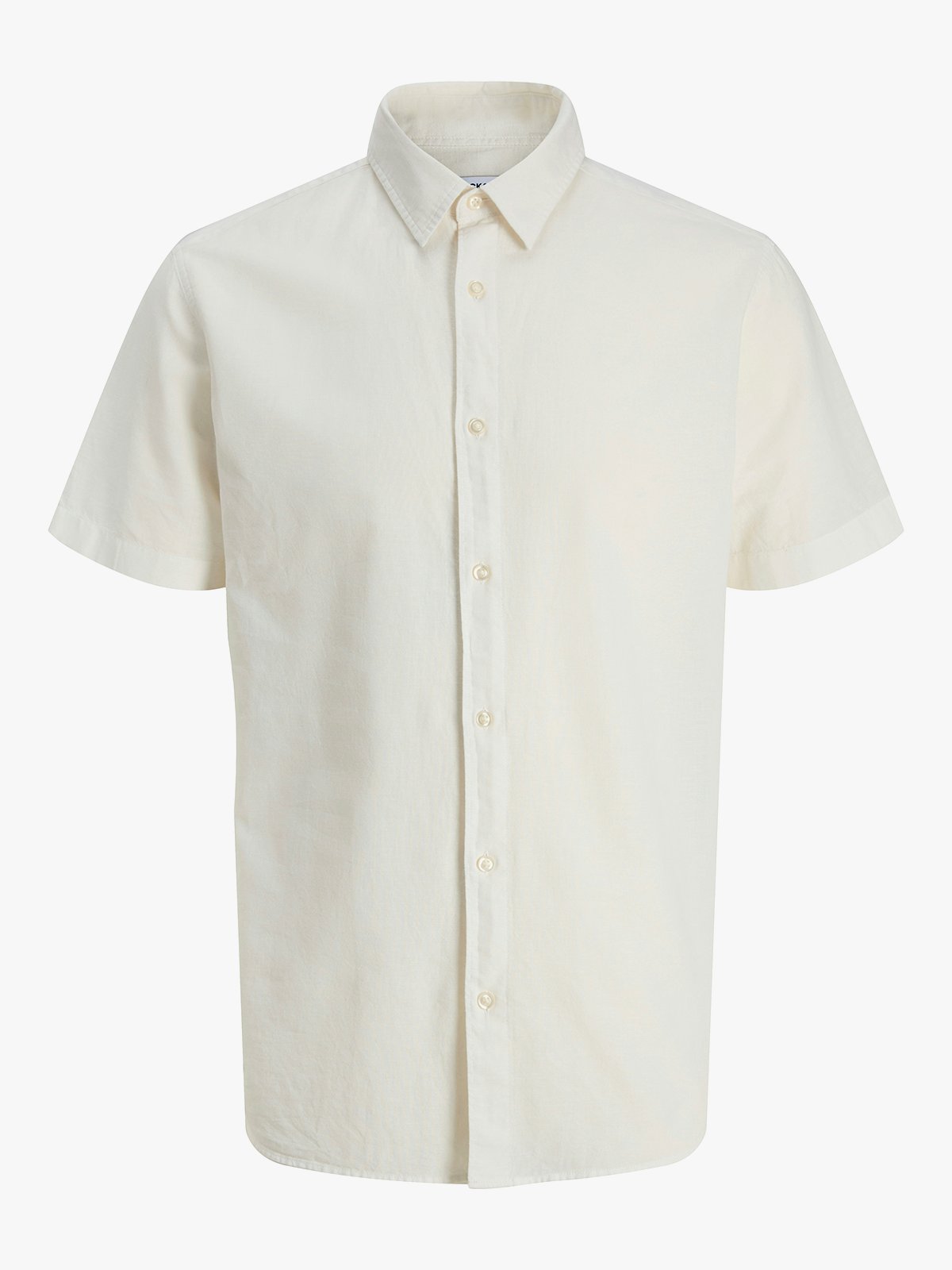Jack and Jones Junior Breeze Linen Blend Shirt Short Sleeve Junior White