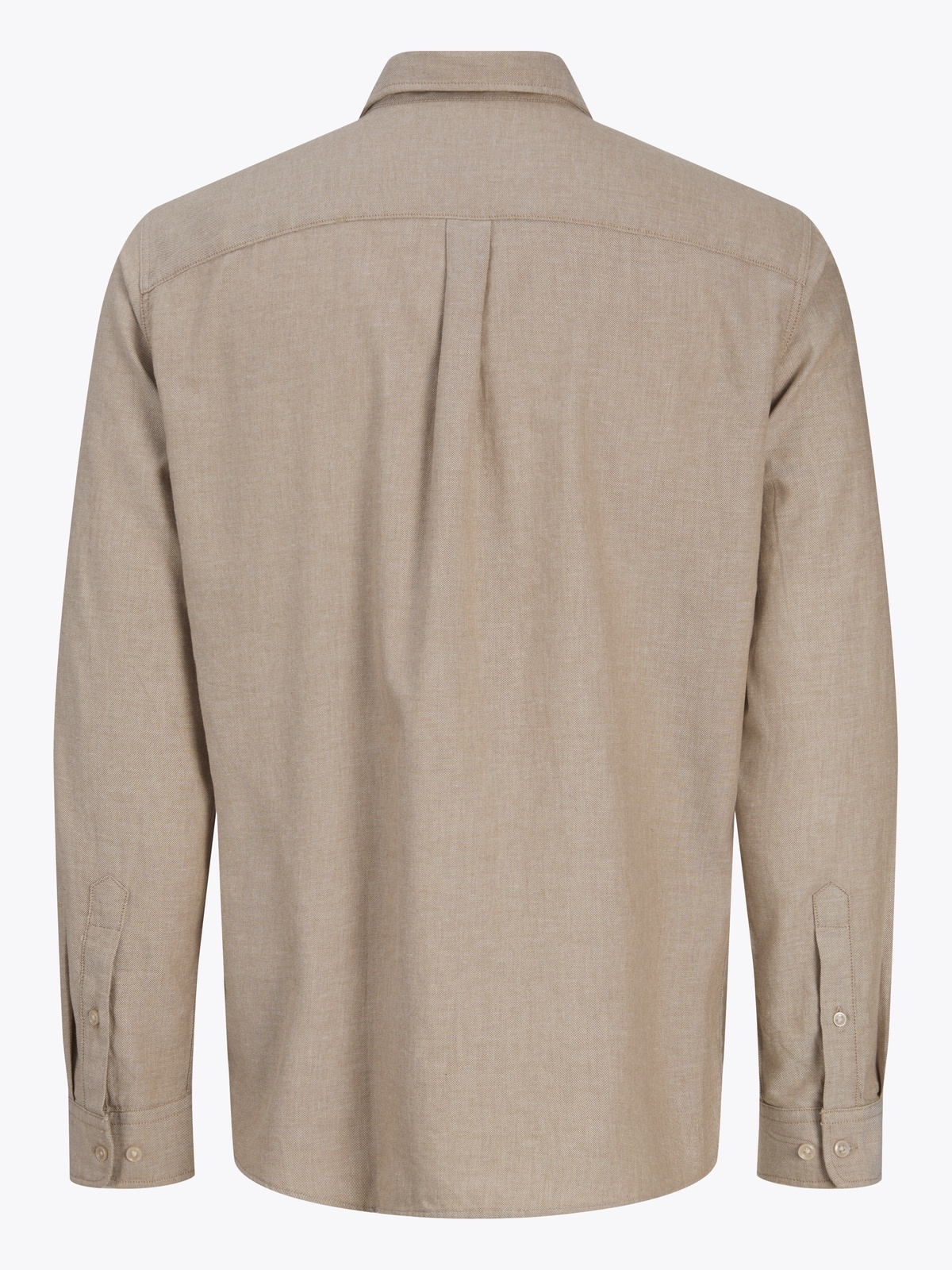 Jack and Jones Junior Field Melange Shirt Long Sleeve Oatmeal