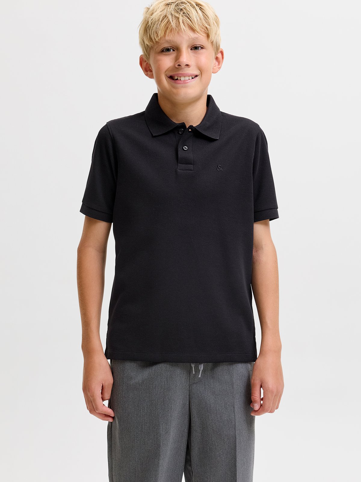 Jack and Jones Junior Austin Polo Short Sleeve Black