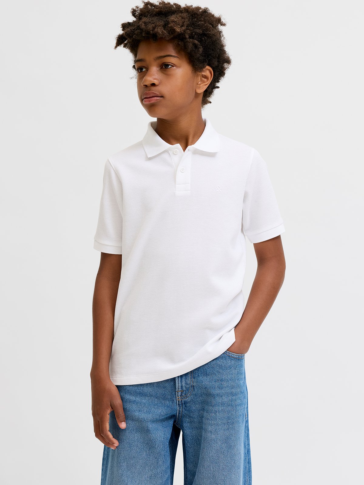 Jack and Jones Junior Austin Polo Short Sleeve White