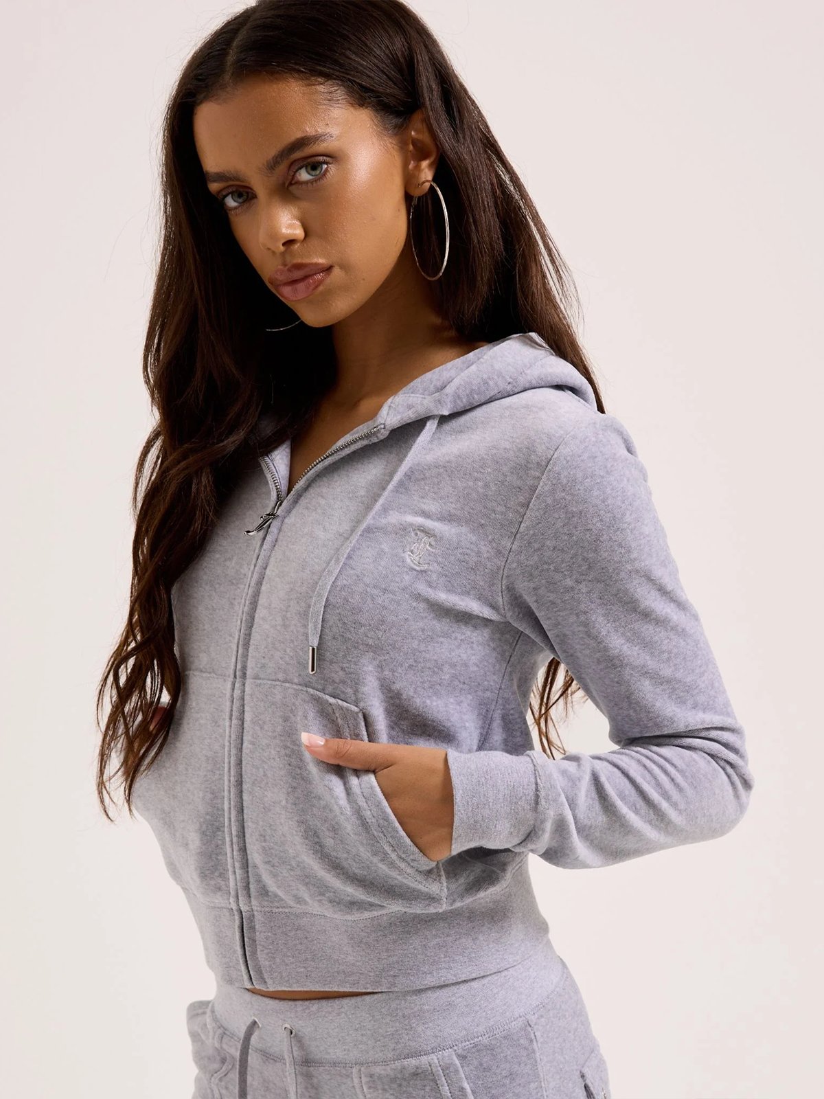 Juicy Couture Robertson Hoodie Silver Marl