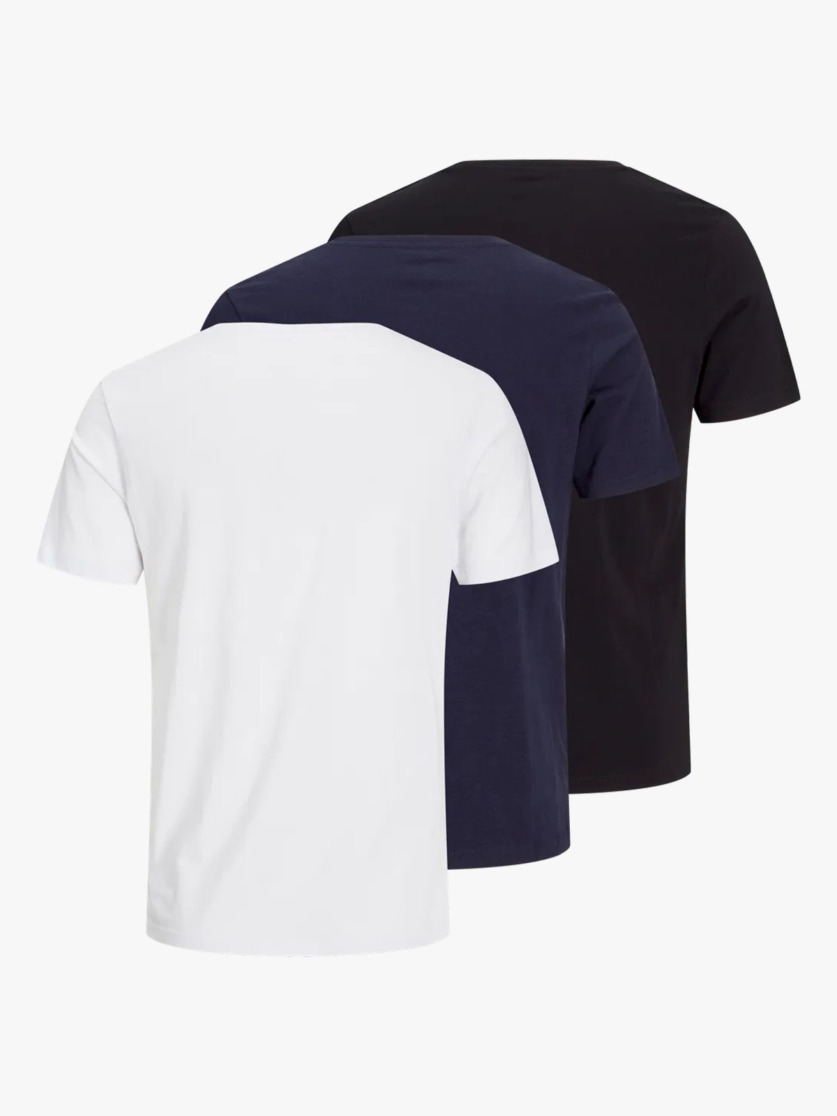 Jack and Jones Organic Basic Tee Short Sleeve O-Neck 3-Pack Black Navy White