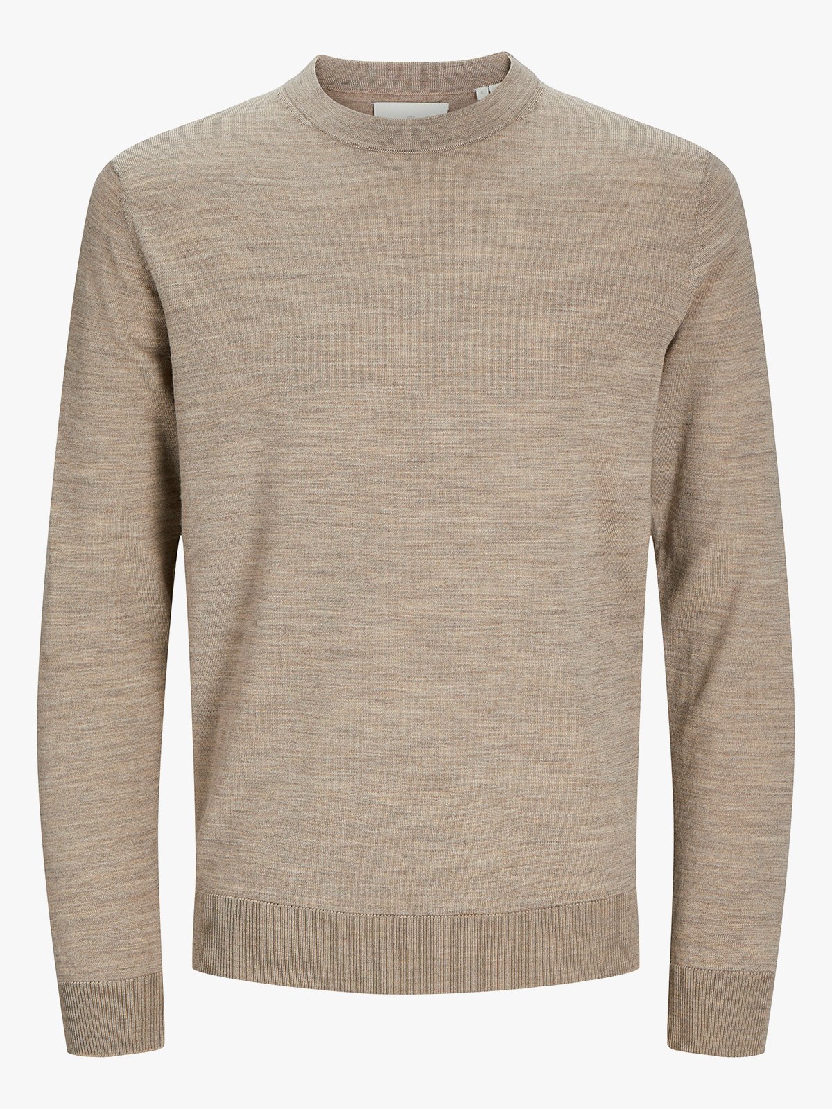 Jack and Jones Merino Knit Crew Neck Greige Melange