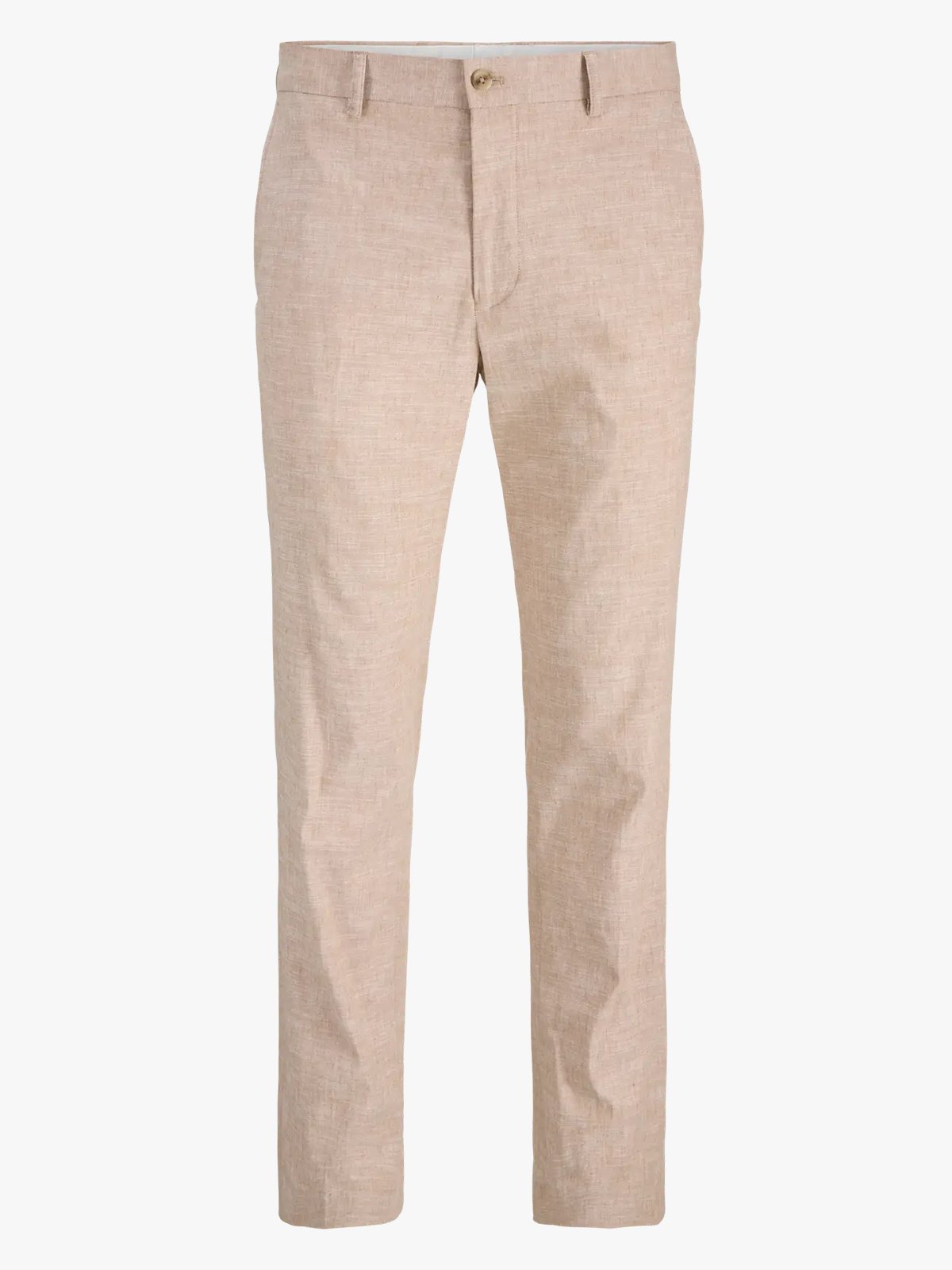 Jack and Jones Riviera Linen Trousers Slim Fit Beige