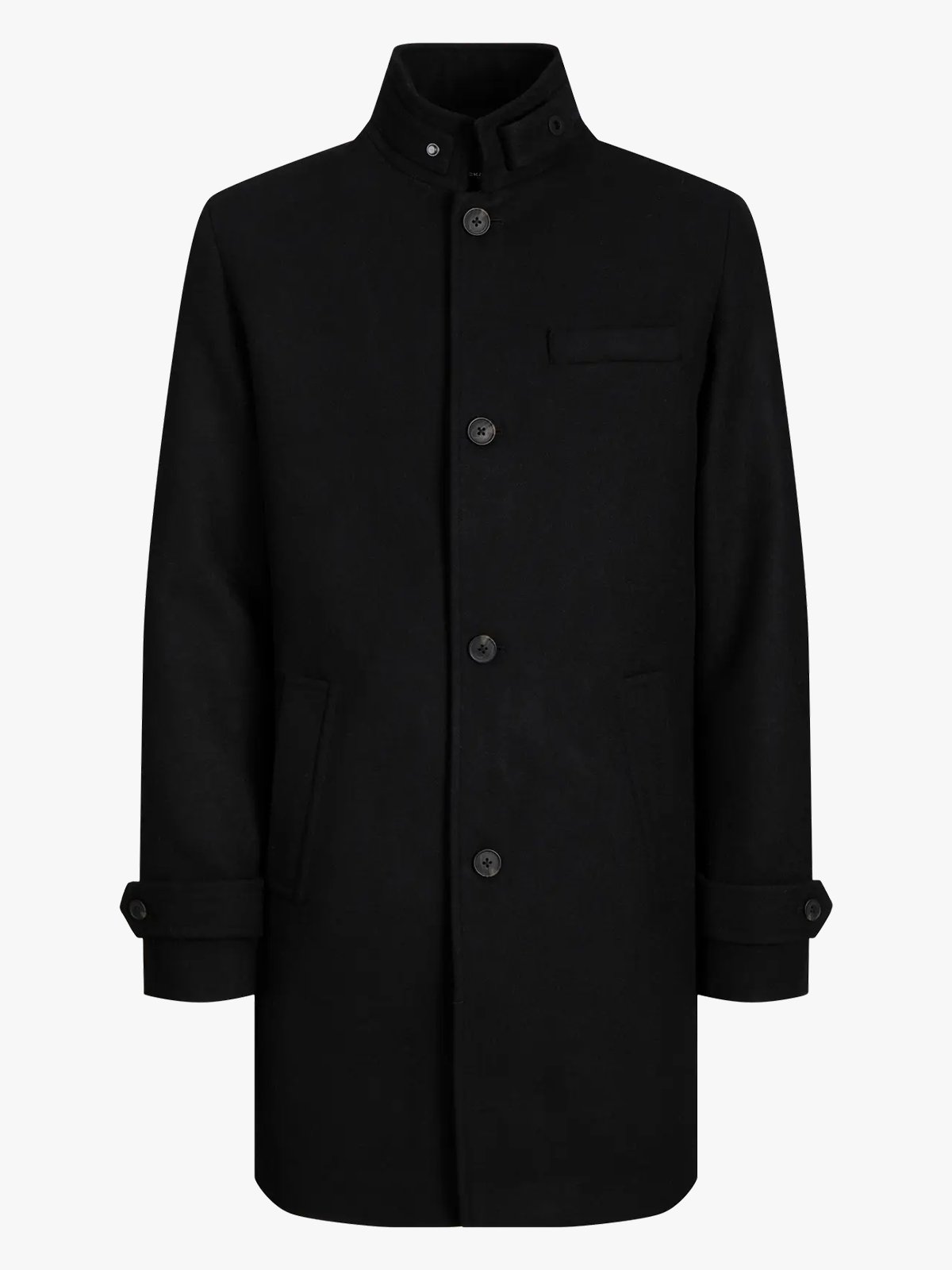 Jack and Jones Melton Wool Blend Coat Black