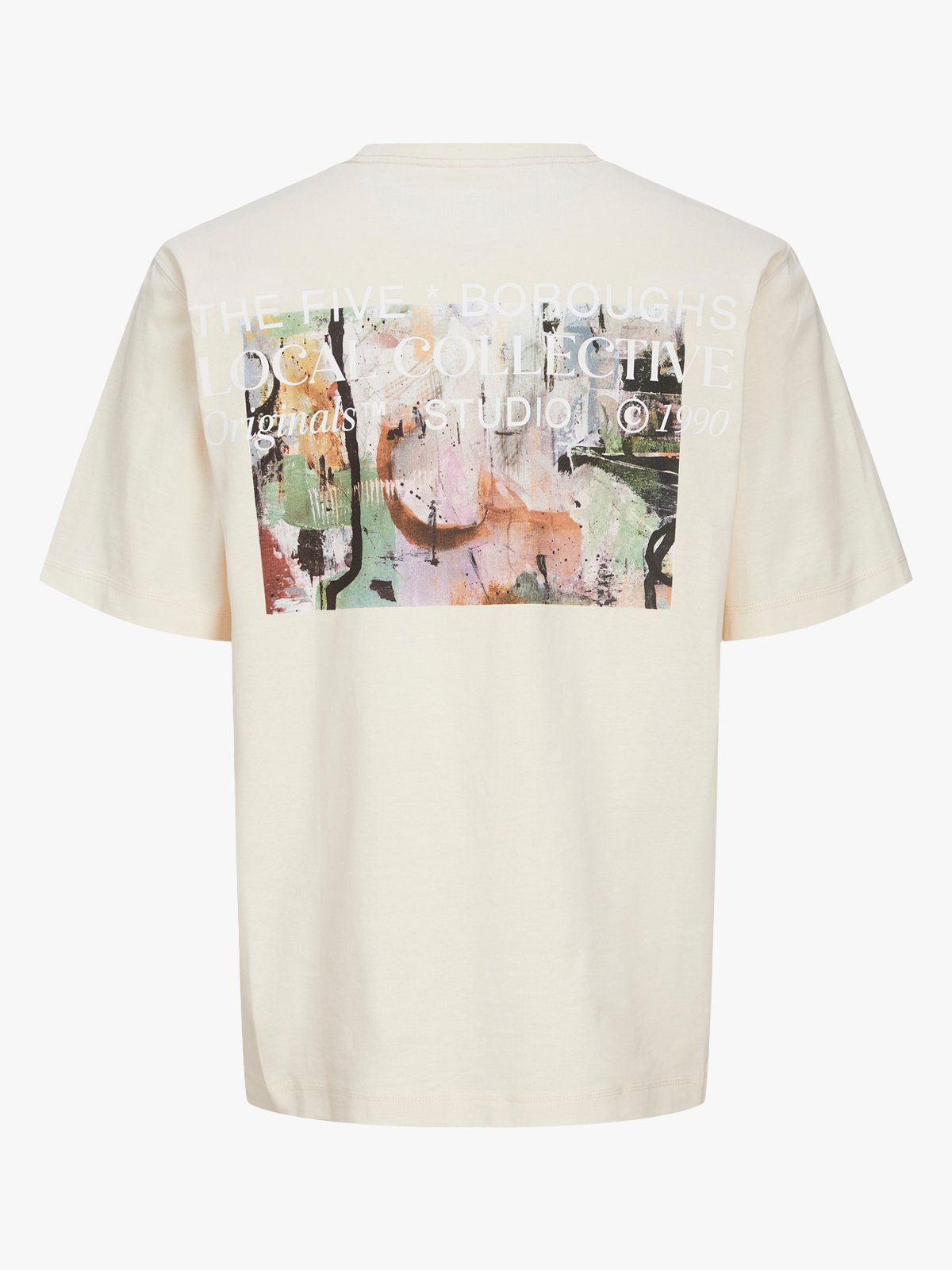 Jack and Jones Brooklyn Graphic Back Tee Buttercream