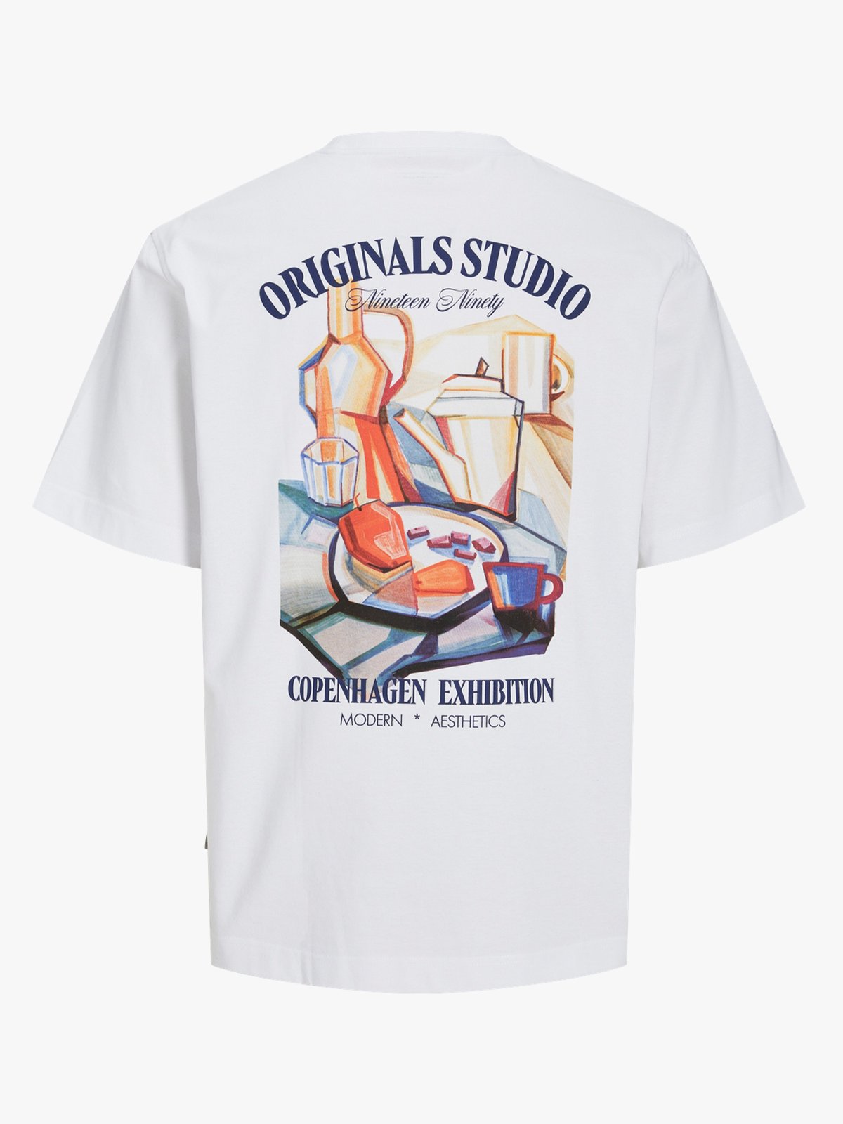 Jack & Jones Roxbury Collage Tee Short Sleeve Crew Neck Bright White ORIGINALS STUDIO