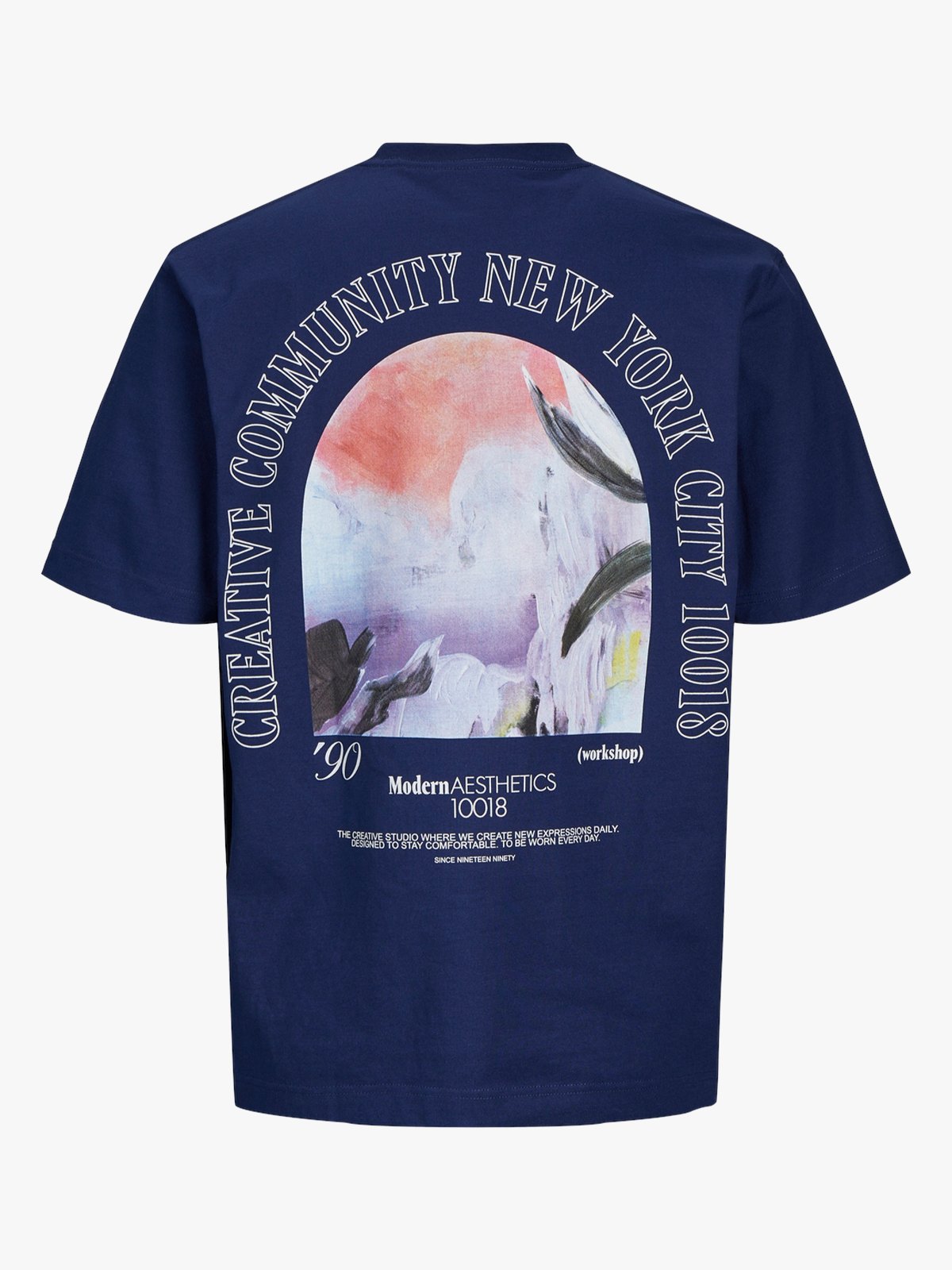 Jack and Jones Roxbury Collage Tee Short Sleeve Crew Neck Ocean Cavern