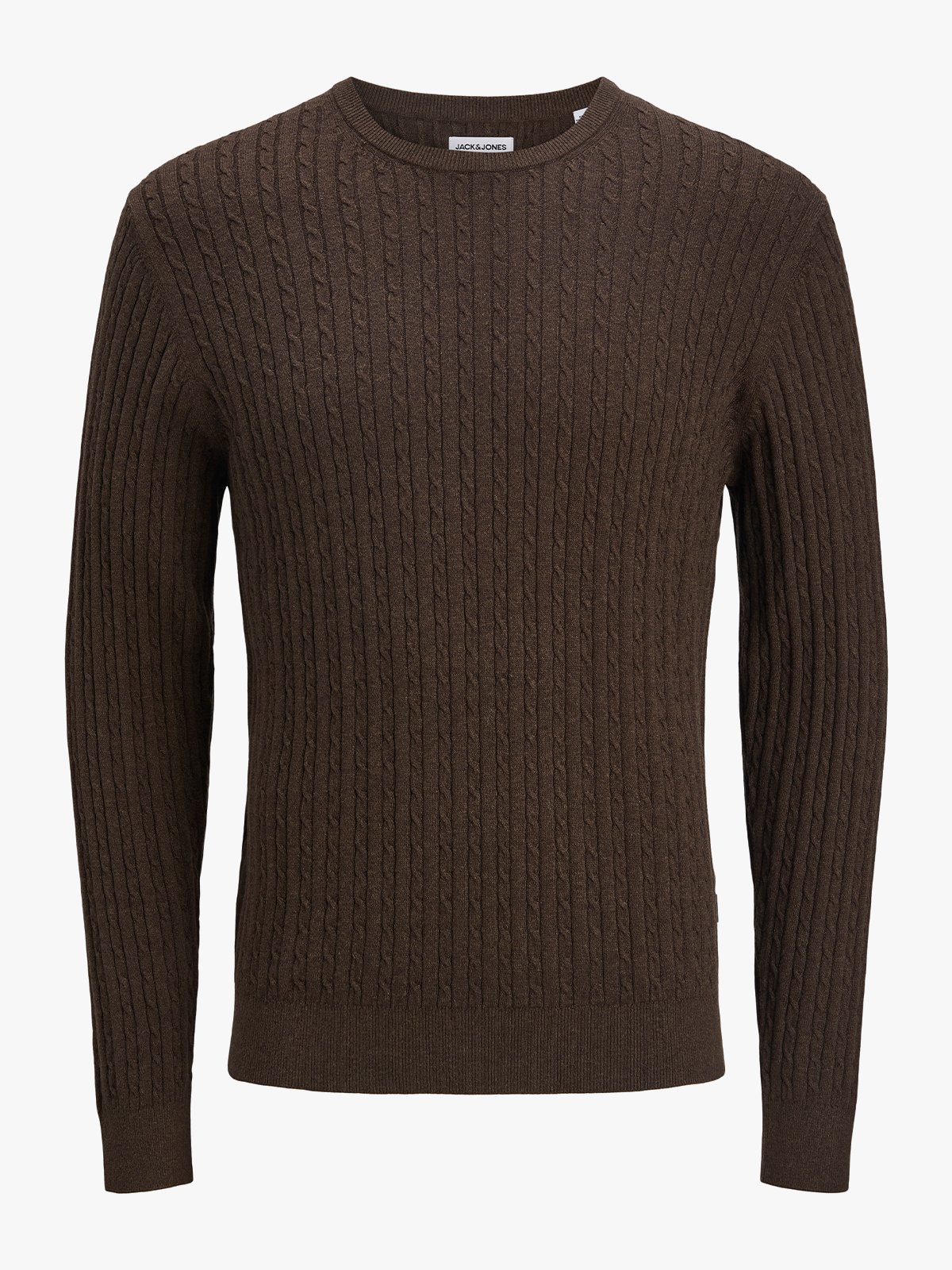 Jack and Jones Emil Knit Cable Crew Neck Mulch TWIST