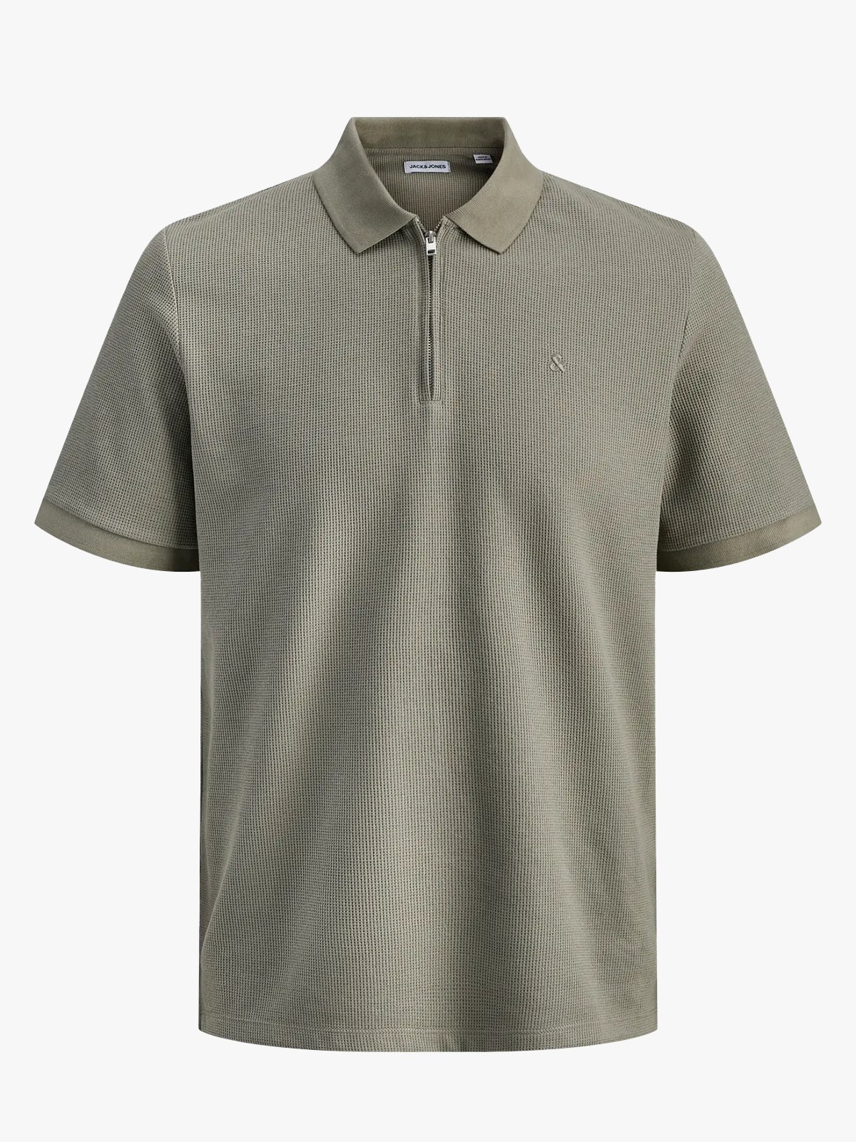 Jack and Jones Austin Zip Polo Short Sleeve Vetiver Classic