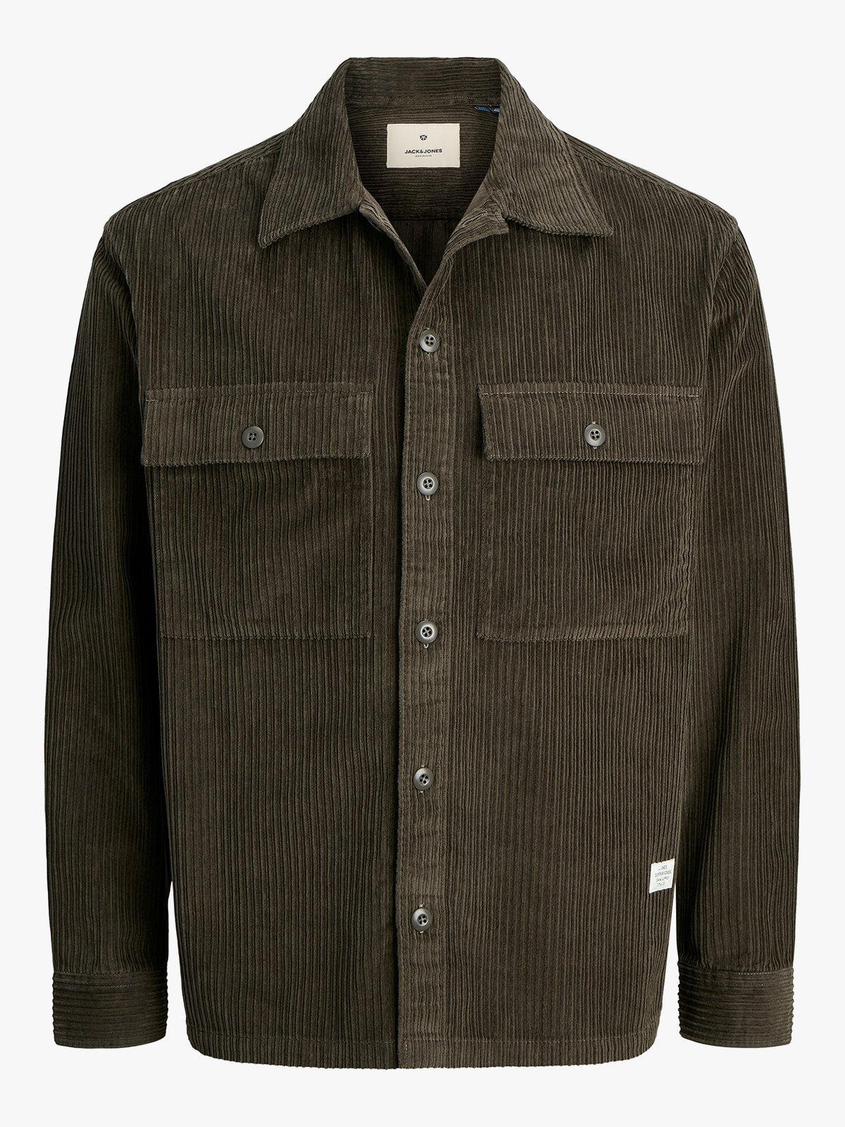 Jack and Jones Will Corduroy Long Sleeve Overshirt Black Olive
