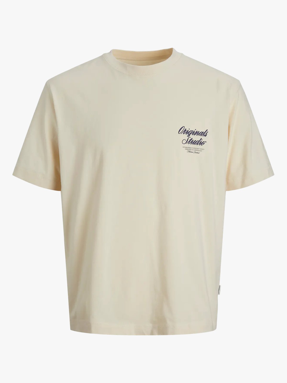 Jack and Jones Norrebro Typo Tee Short Sleeve Crew Neck Antique White