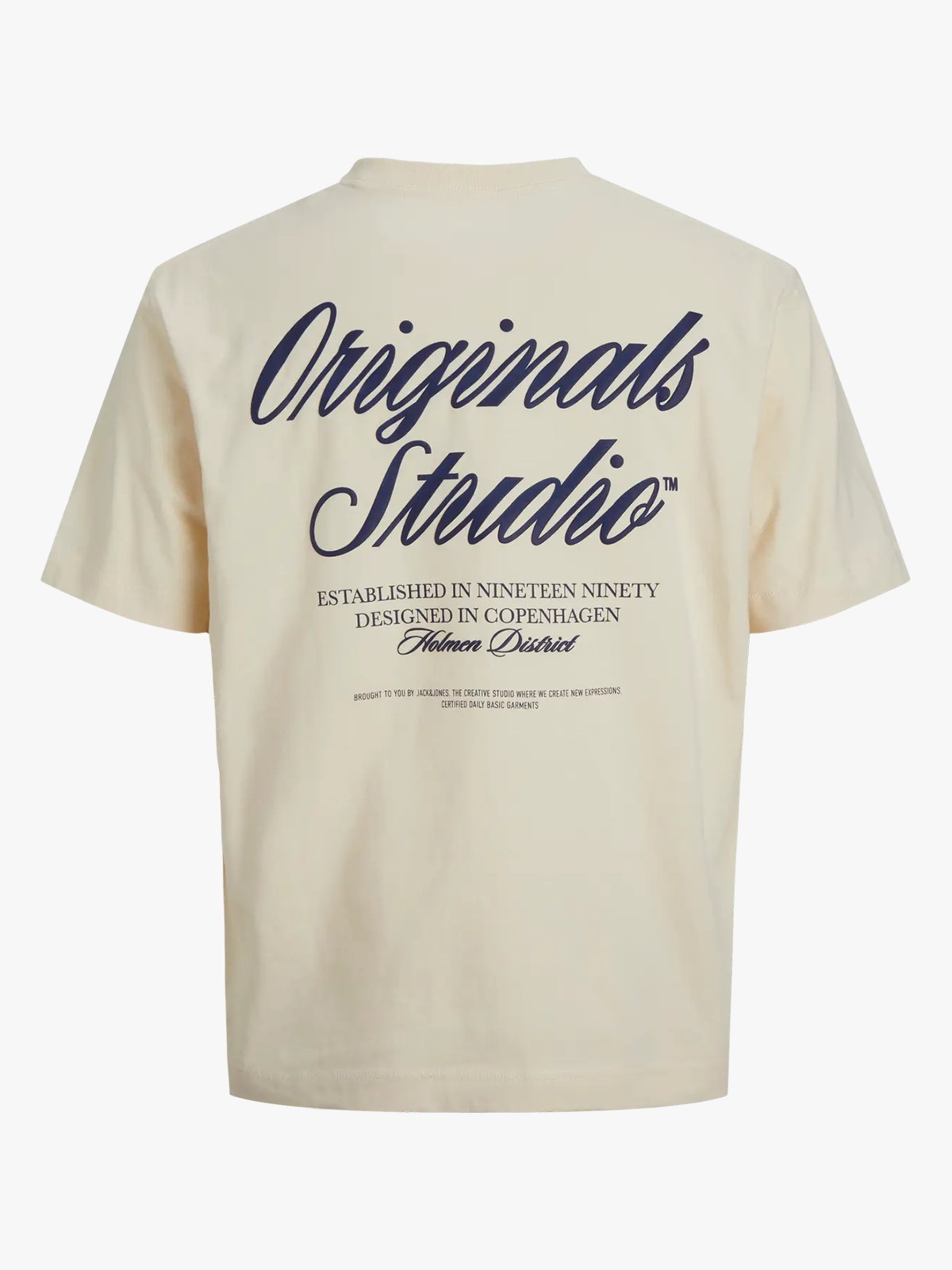 Jack and Jones Norrebro Typo Tee Short Sleeve Crew Neck Antique White