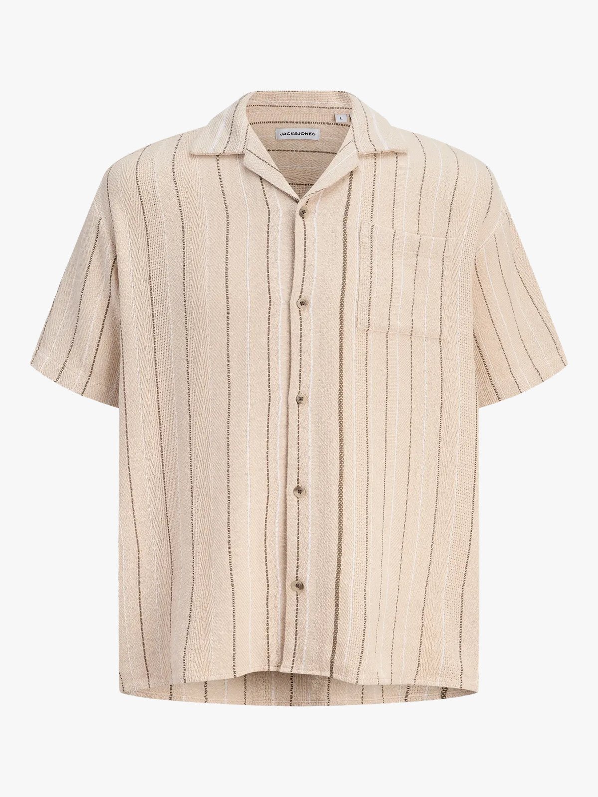 Jack and Jones Bradley Striped Resort Shirt Short Sleeve Moonbeam