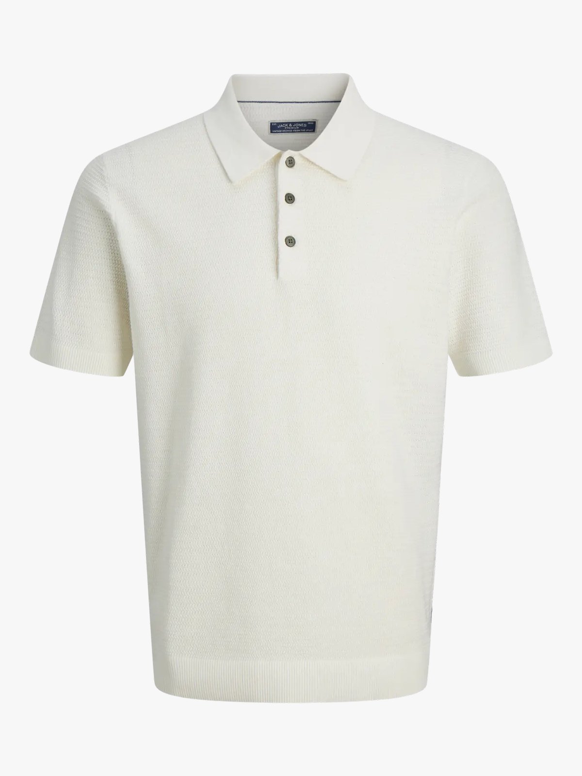 Jack and Jones Riley Knit Polo Short Sleeve Cloud Dancer