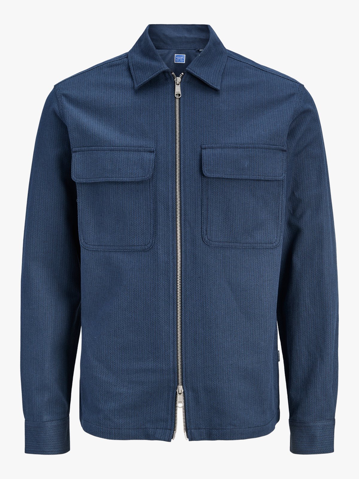 Jack and Jones Rayle Linen Blend Zip Long Sleeve Shirt Sky Captain