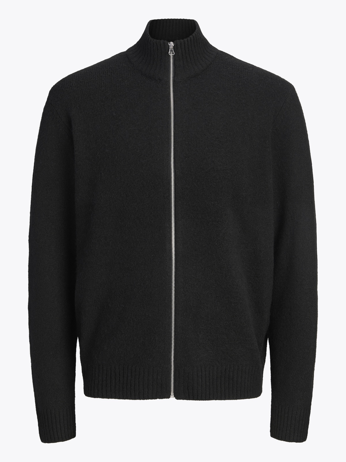 Jack & Jones Soho Ollie Knit High Neck Zip Cardigan Black