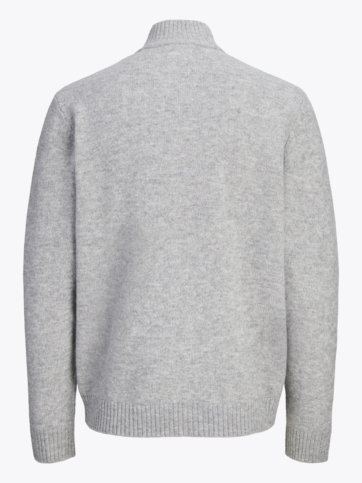Jack & Jones Soho Ollie Knit High Neck Zip Cardigan Light Grey Melange