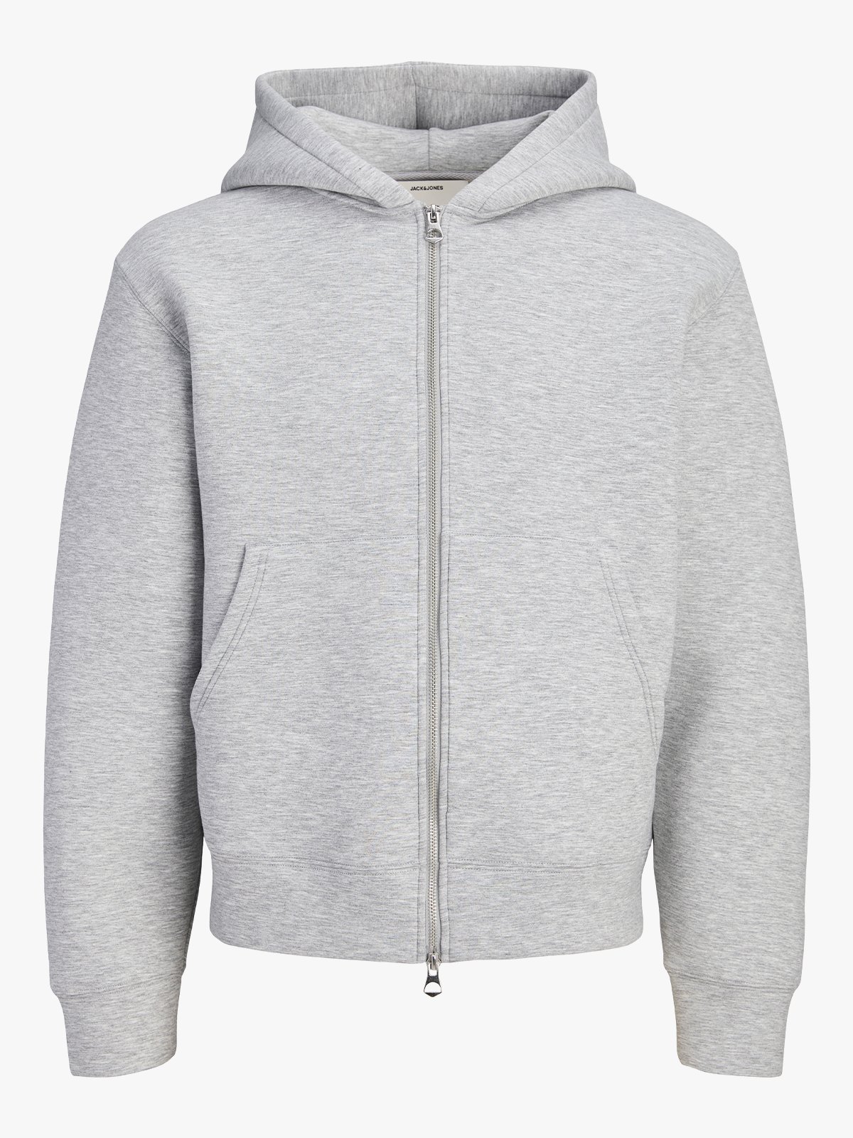 Jack and Jones Legacy Sweat Scuba Zip Hood Light Grey Melange
