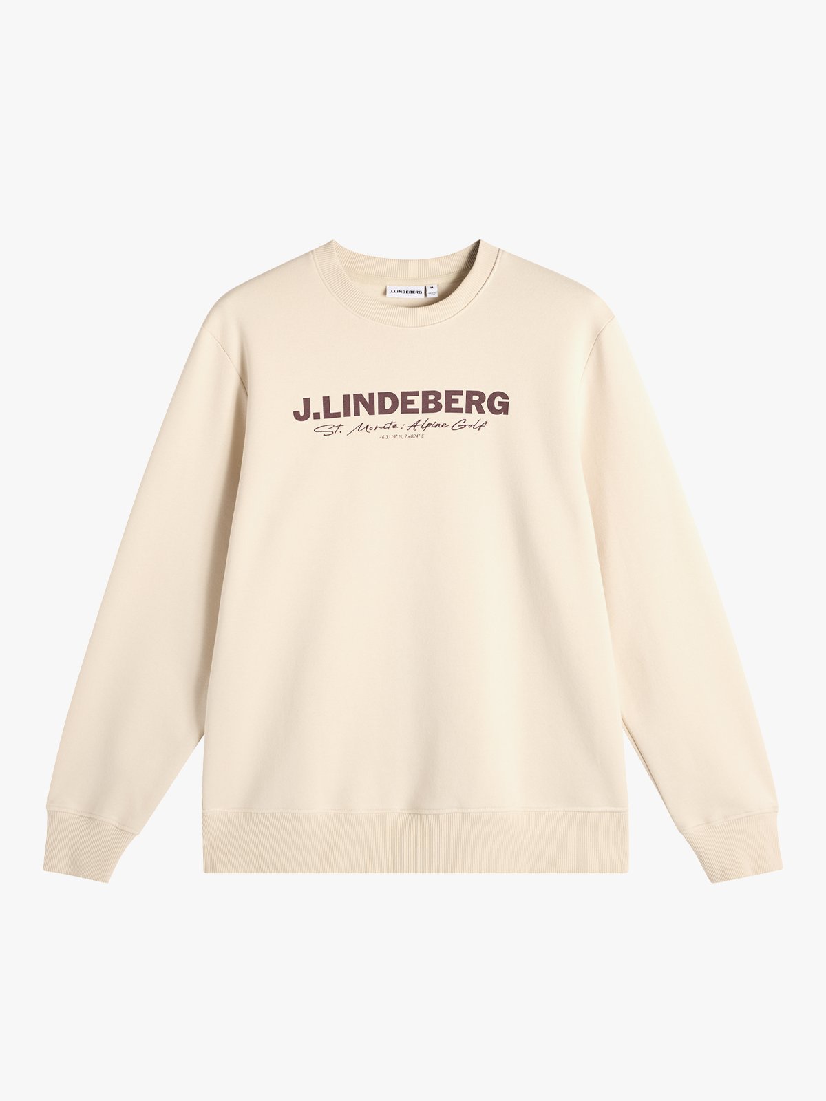 J.LINDEBERG Alpha Graphic Crew Neck Moonbeam