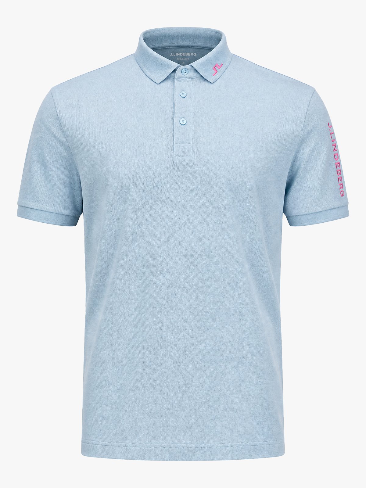 J.LINDEBERG Tour Tech Pique Polo Forget-Me-Not Melange