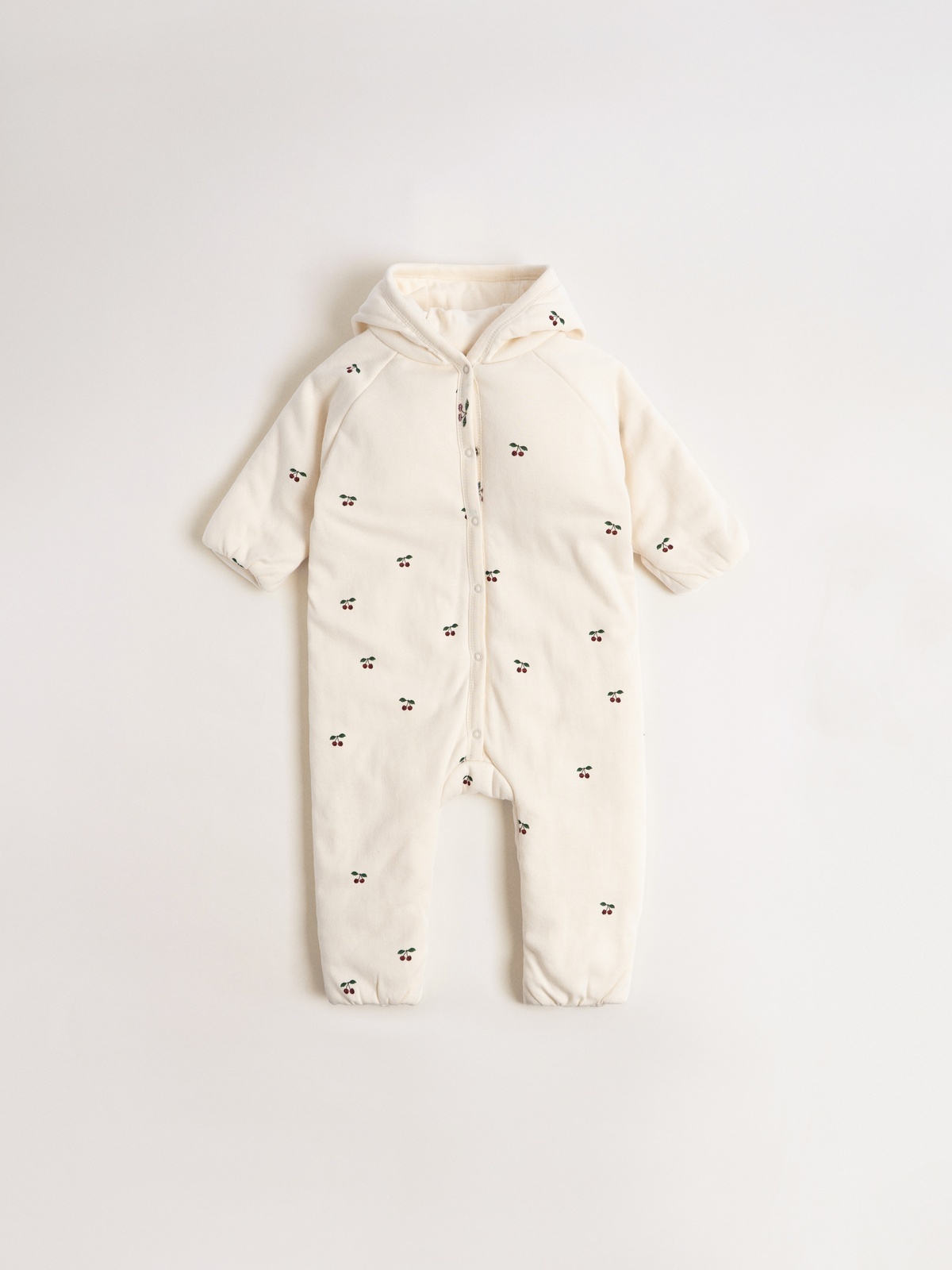 Konges Sløjd Newborn Onesie with Hood Cherry