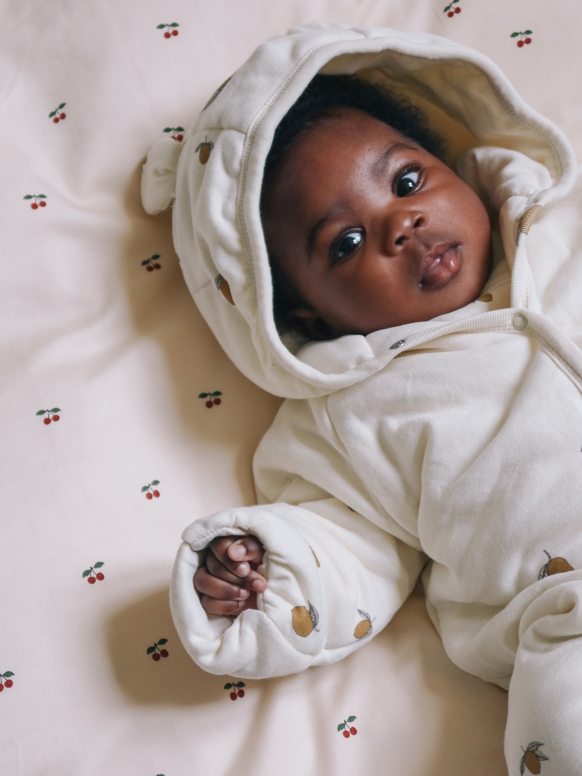 Konges Sløjd Newborn Onesie with Hood Lemon
