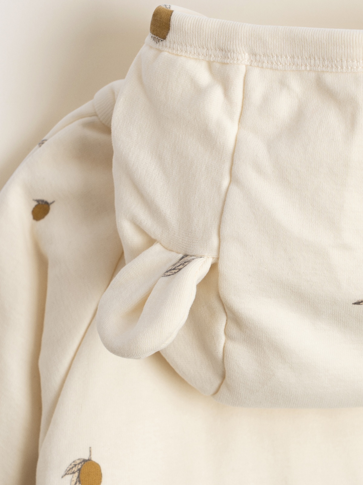 Konges Sløjd Newborn Onesie with Hood Lemon