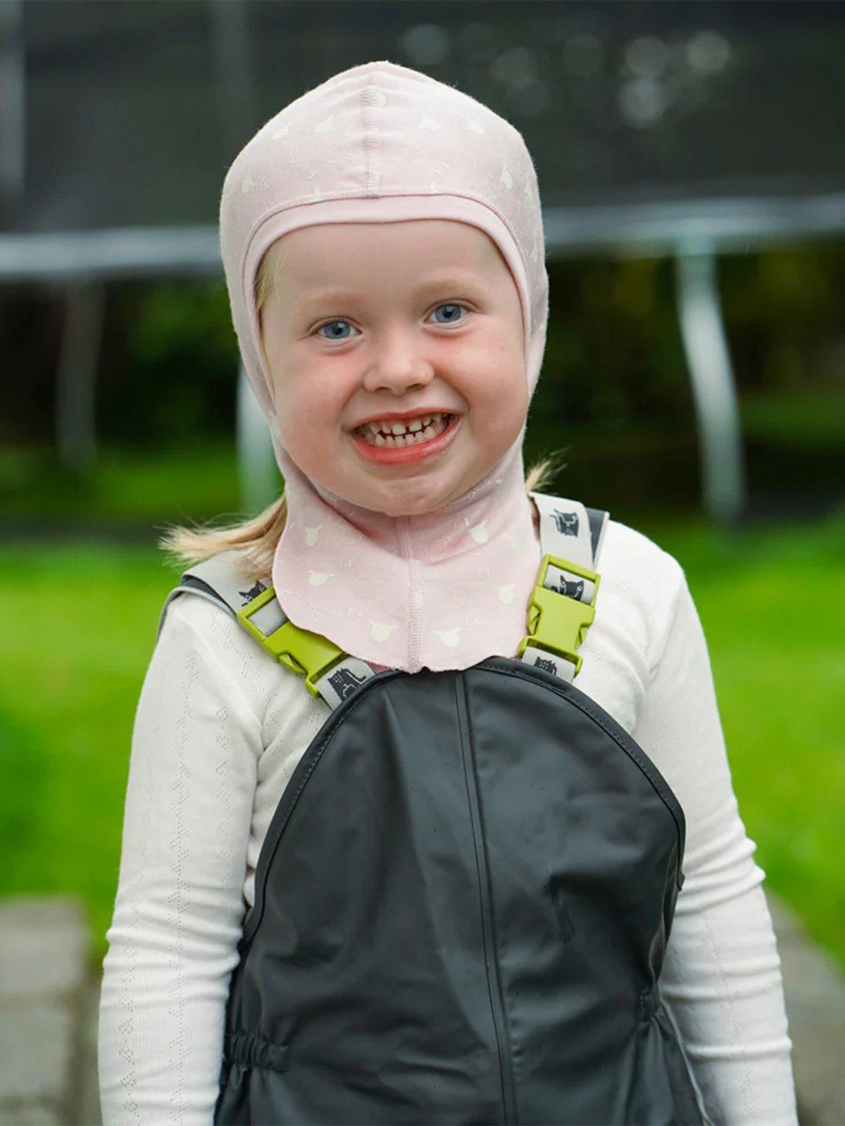 Kattnakken Balaklava - Tynn ull Frostrosa