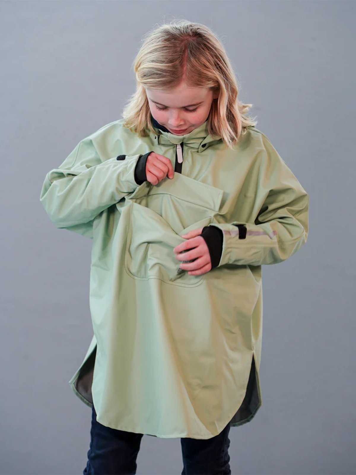 Kattnakken Regnponcho Barn og Junior Jane Pistasj