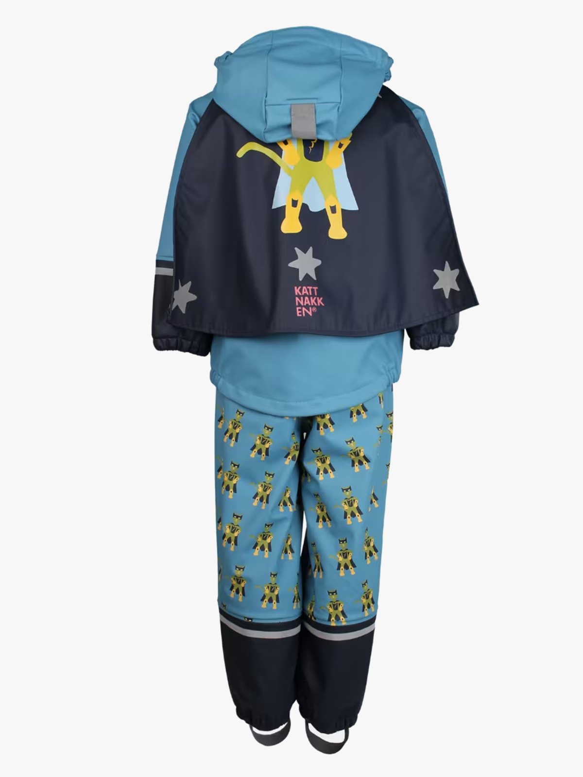 Kattnakken Regnsett Plask Superhelt Superblå