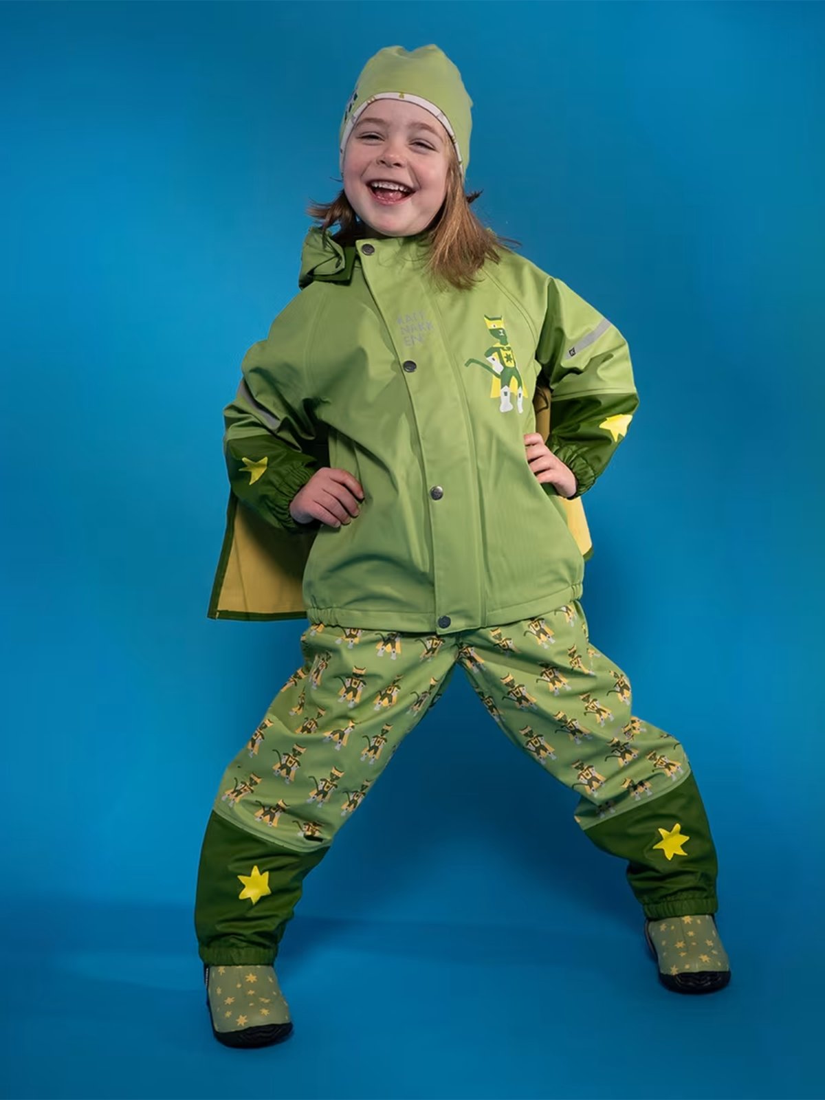 Kattnakken Regnsett Plask Superhelt Supergrønn