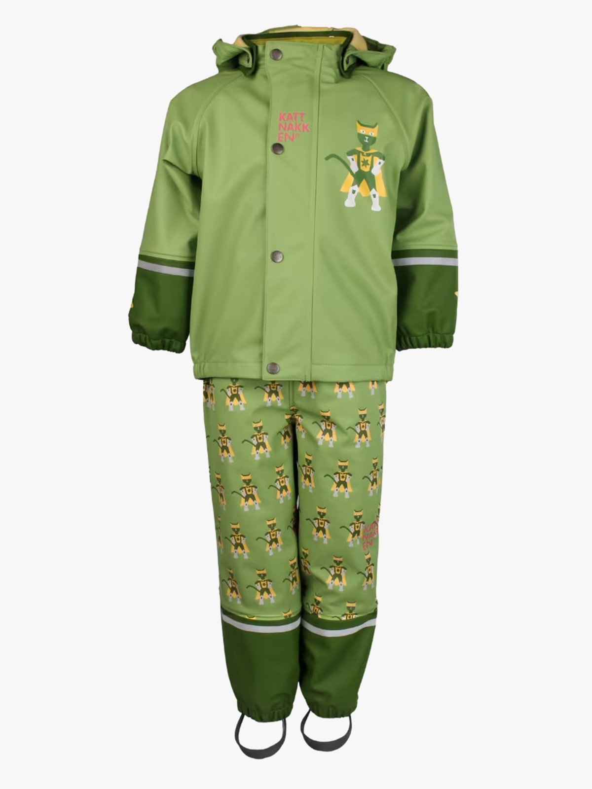 Kattnakken Regnsett Plask Superhelt Supergrønn