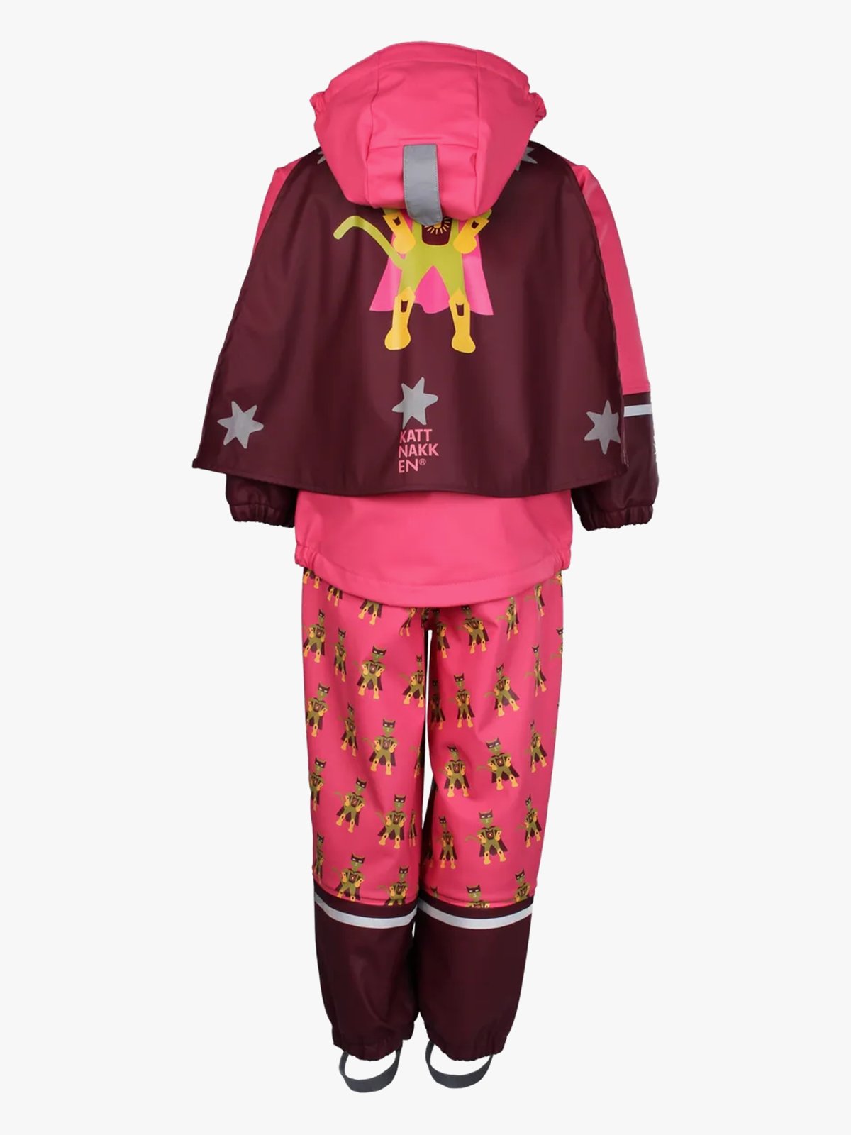 Kattnakken Regnsett Plask Superhelt Superrosa