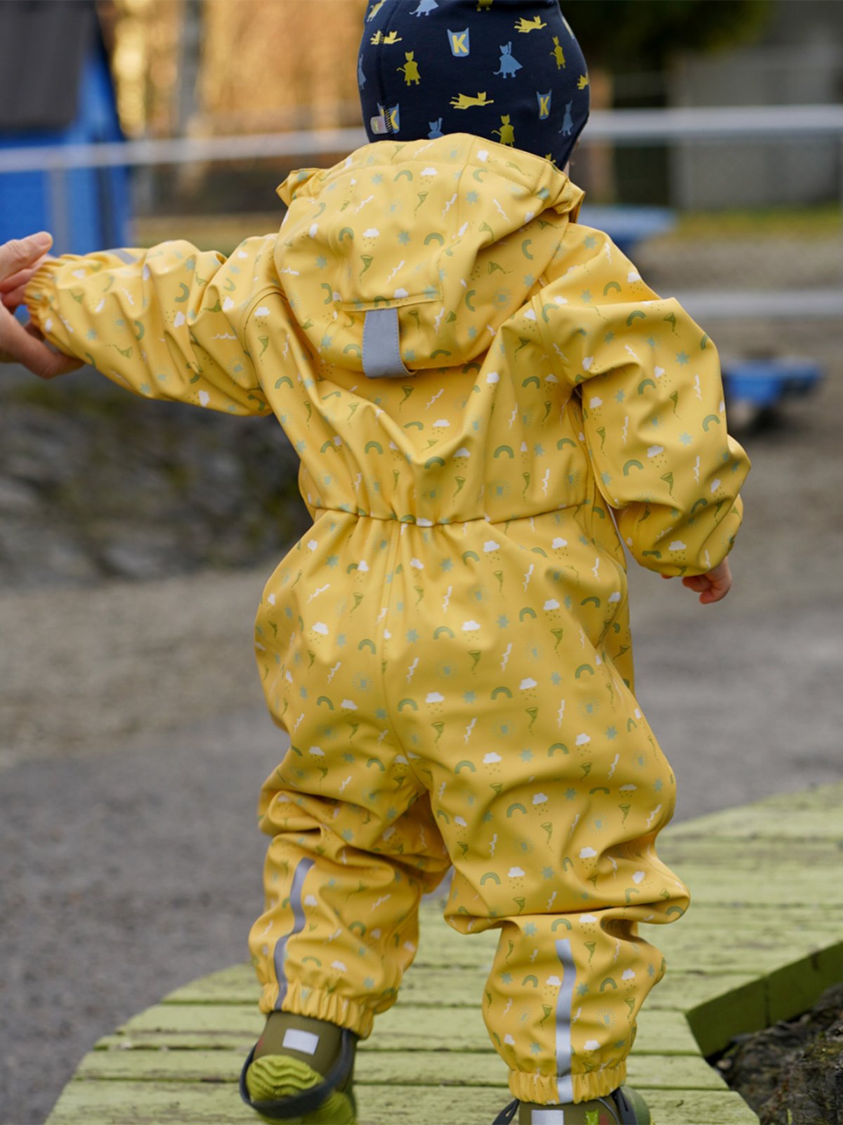 Kattnakken Babyregndress Dugg Bananskum