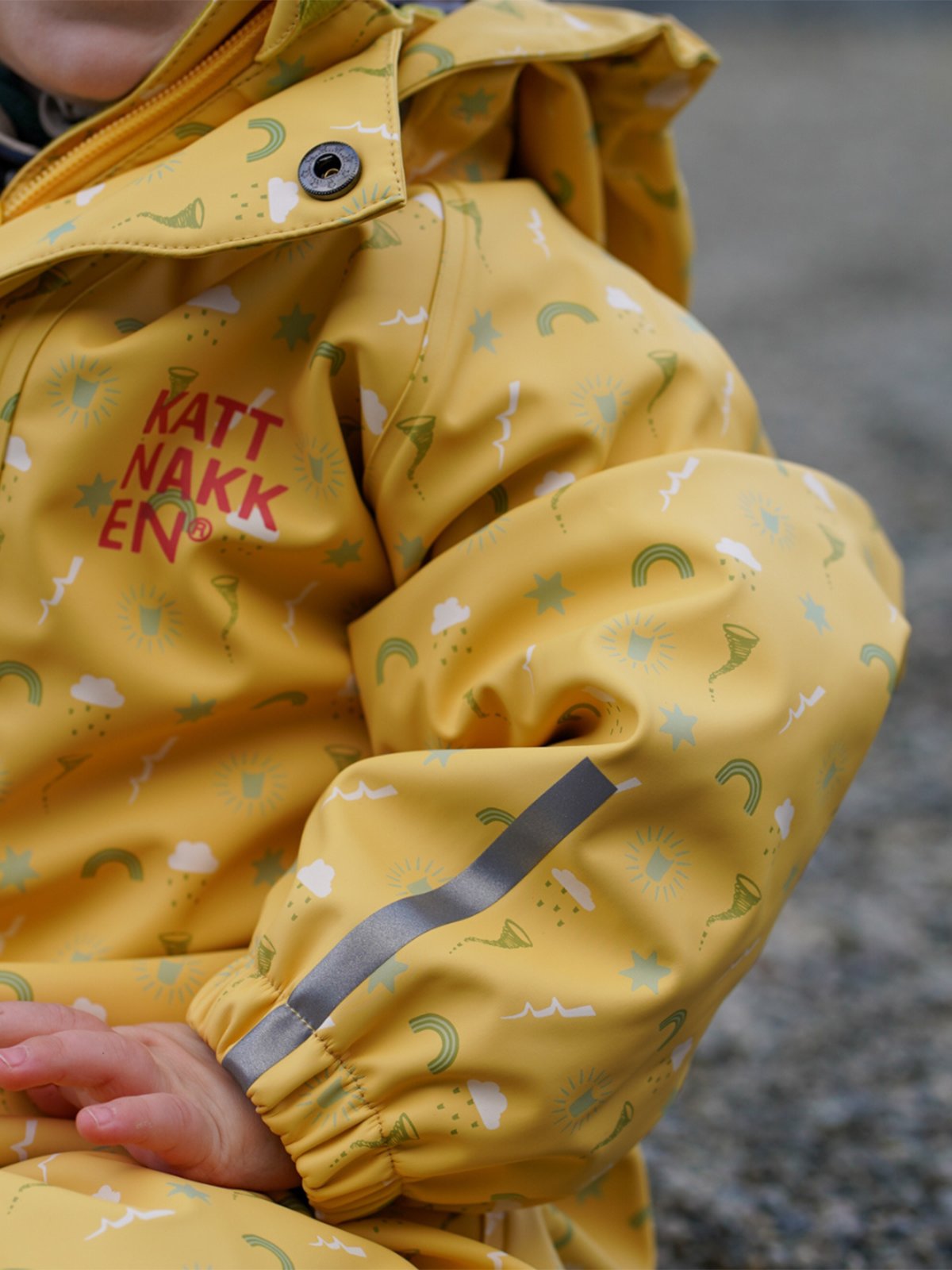 Kattnakken Babyregndress Dugg Bananskum