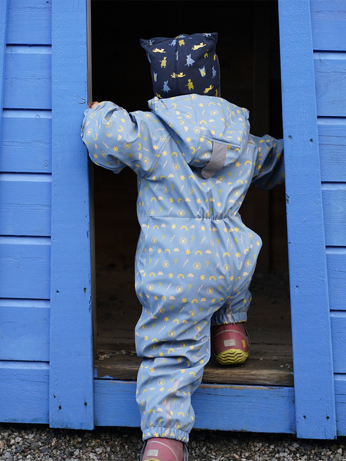 Kattnakken Babyregndress Dugg Mjuk Blå