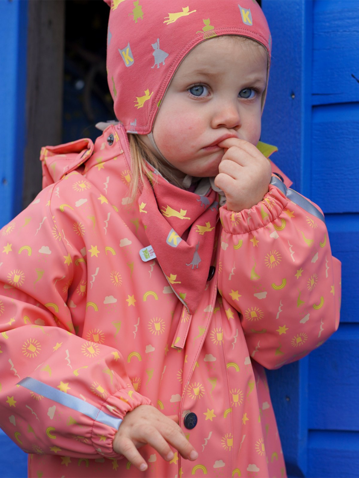 Kattnakken Babyregndress Dugg Stokkrose