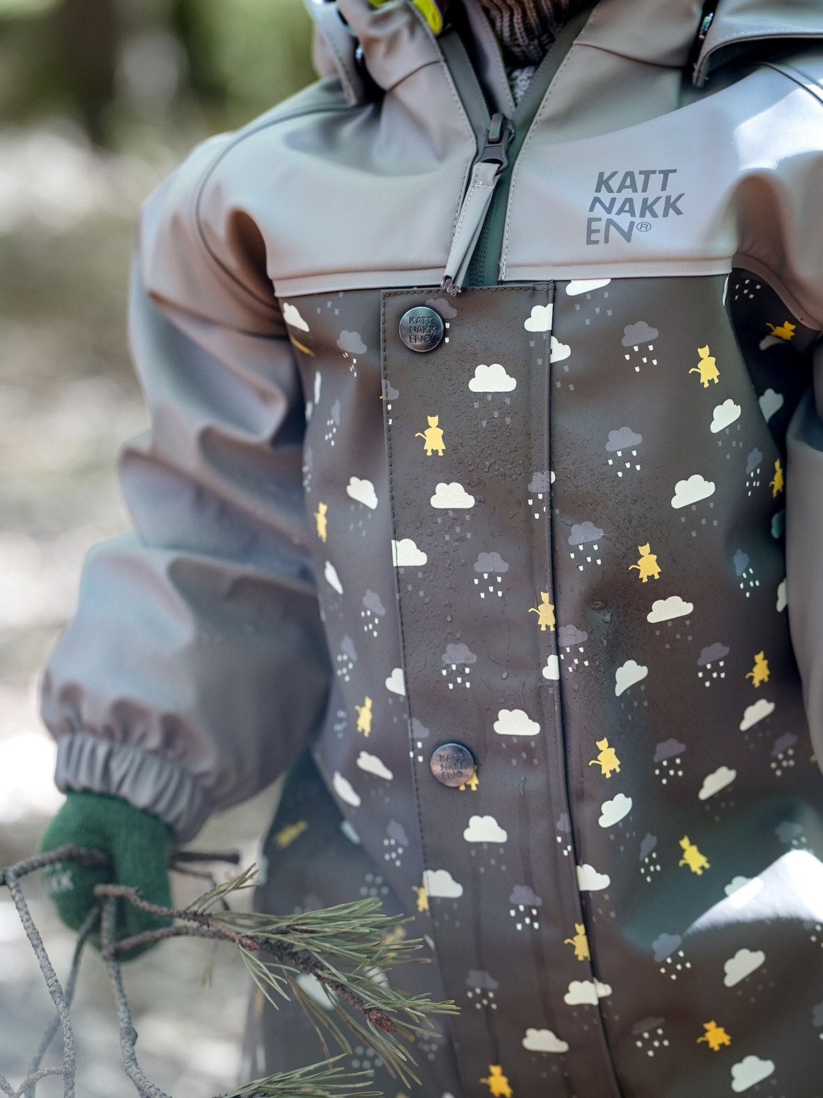 Kattnakken Babyregndress Pytt Månefjell