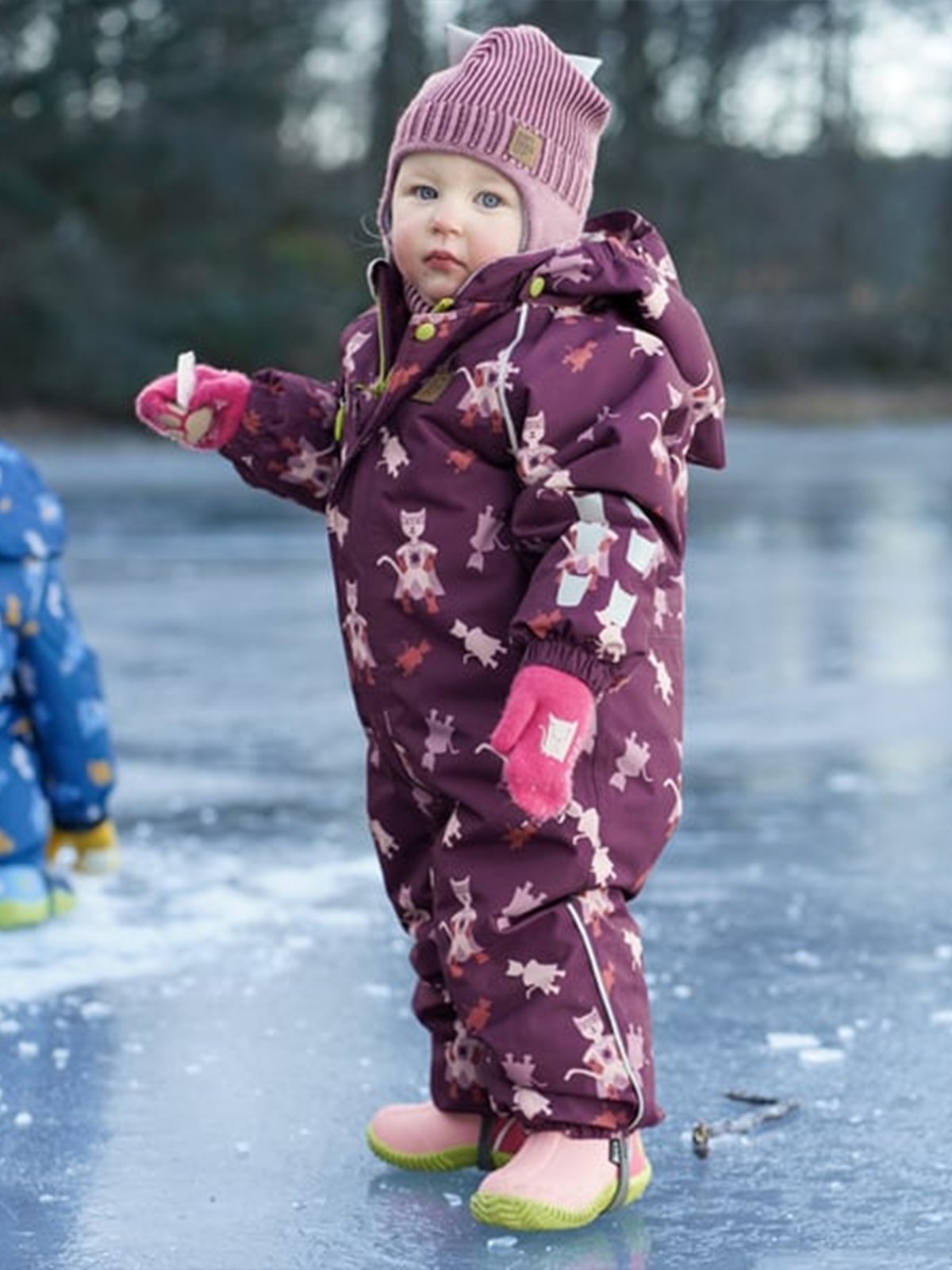 Kattnakken Vinterparkdress Baby Snø Burgunder