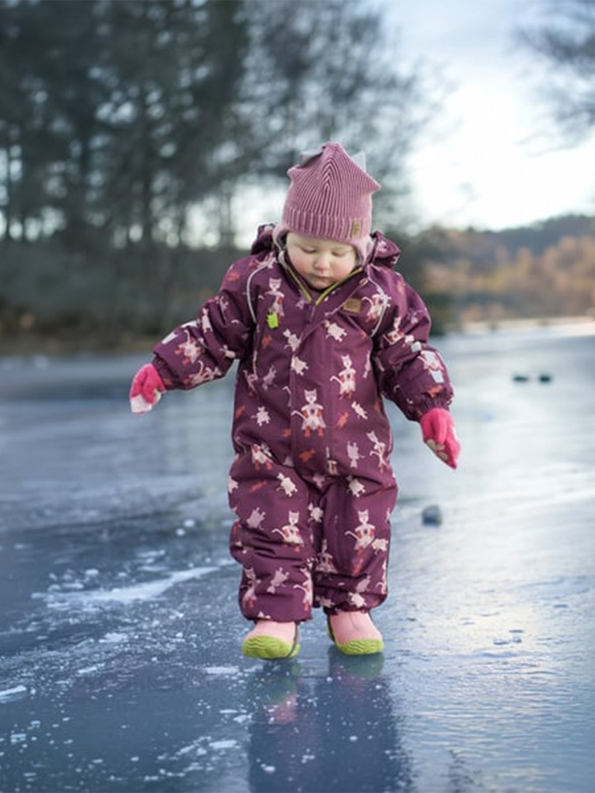 Kattnakken Vinterparkdress Baby Snø Burgunder